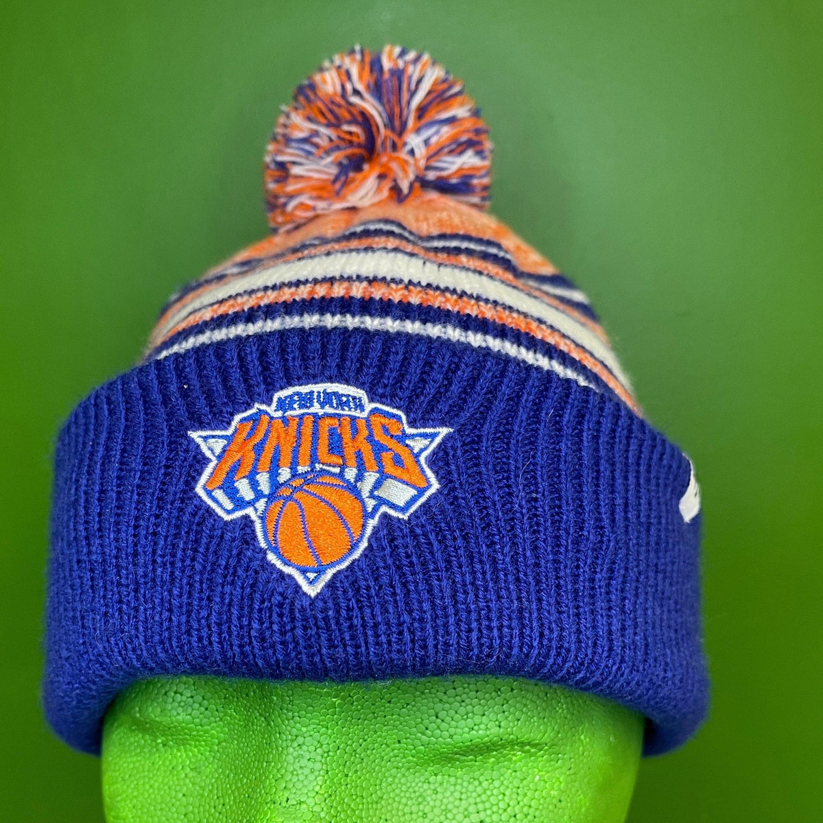 NBA New York Knicks 47 Stripe Woolly Bobble Hat Youth OSFM