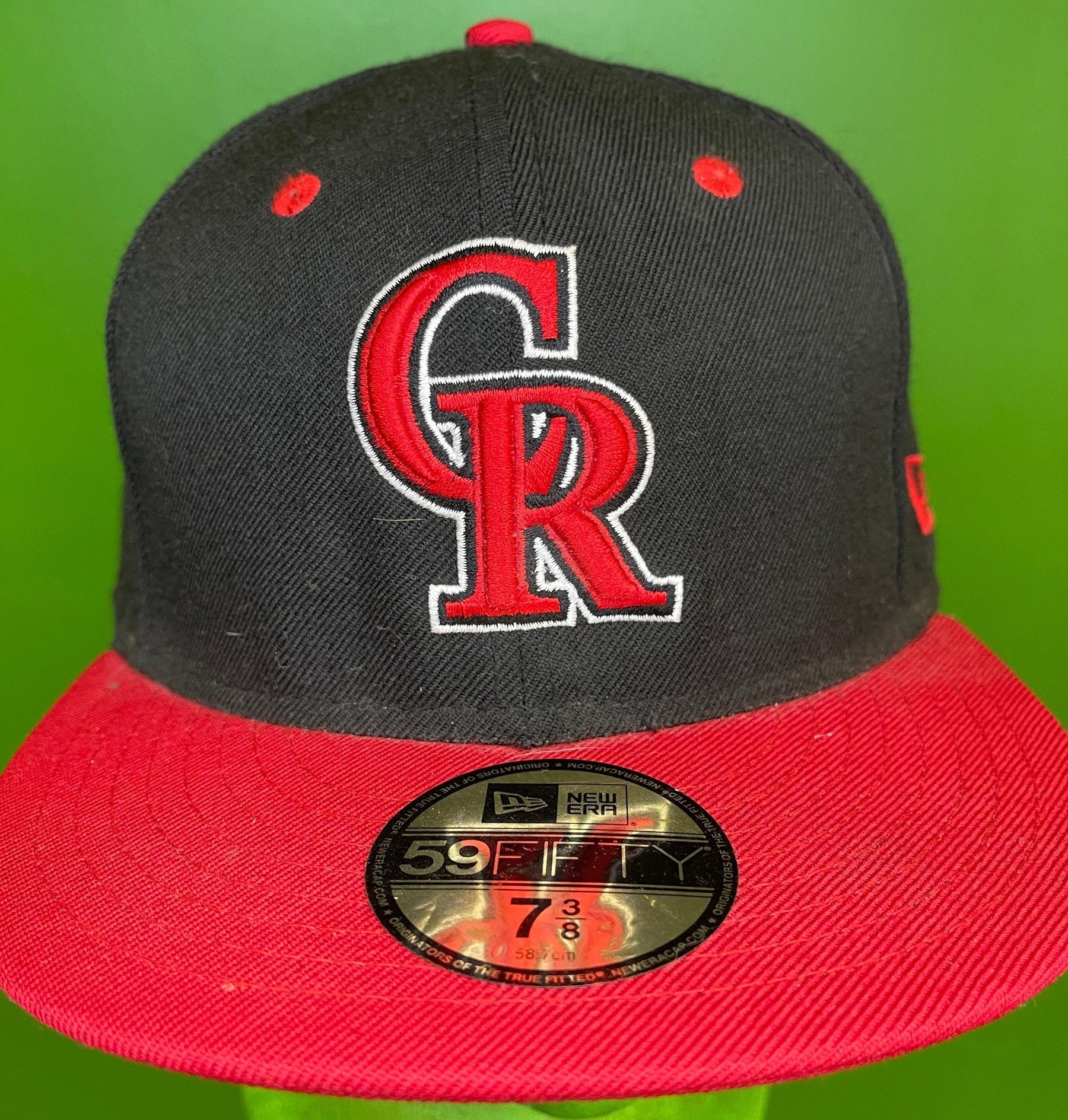 MLB Colorado Rockies New Era Baseball 59FIFTY Red/Black Hat Cap 7-3/8