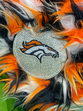 NFL Denver Broncos Furry Scarf with Silver Emblem NWT