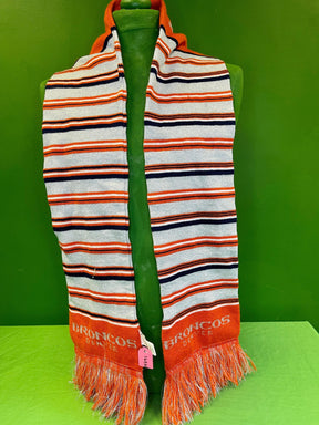 NFL Denver Broncos Forever Collectibles Striped Silver Sparkly Fringed Winter Scarf