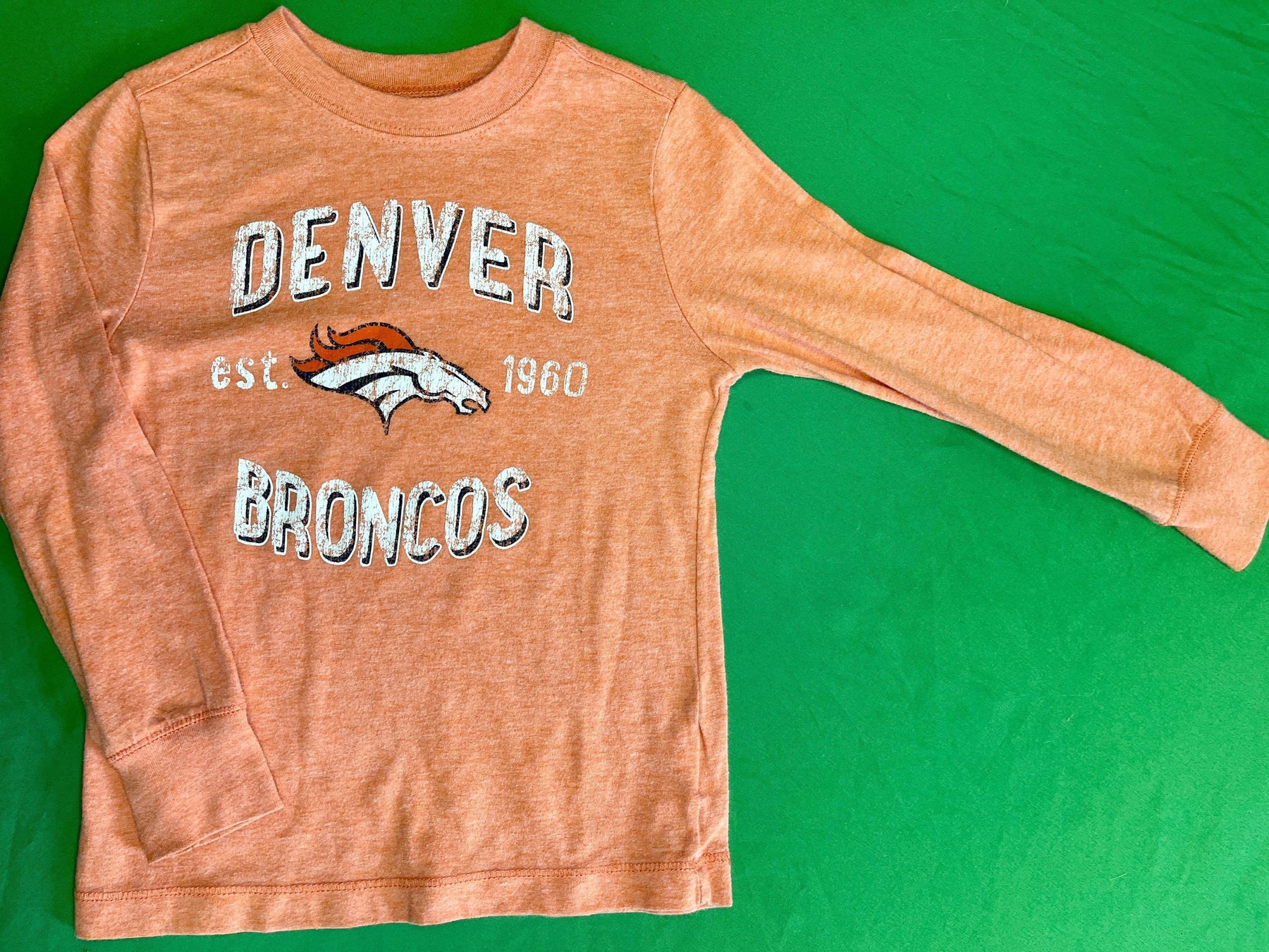 NFL Denver Broncos Pastel Orange Long Sleeve T-shirt Toddler 5T