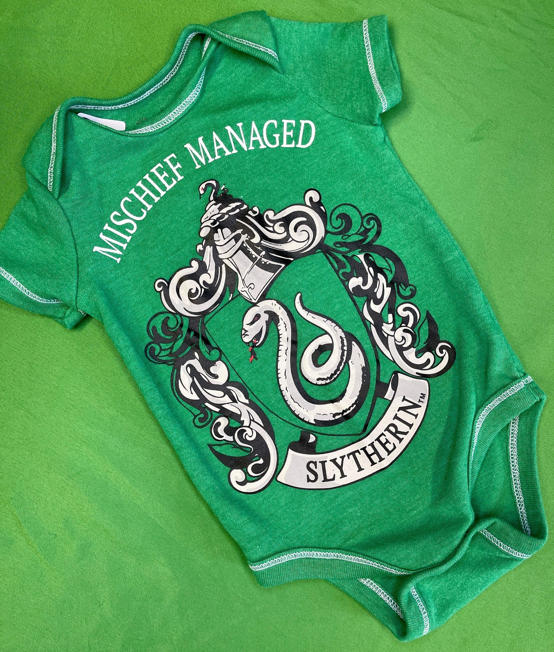 Harry Potter Slytherin Mischief Managed Bodysuit 6-9 months