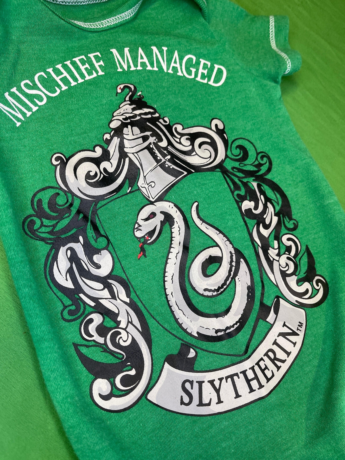 Harry Potter Slytherin Mischief Managed Bodysuit 6-9 months