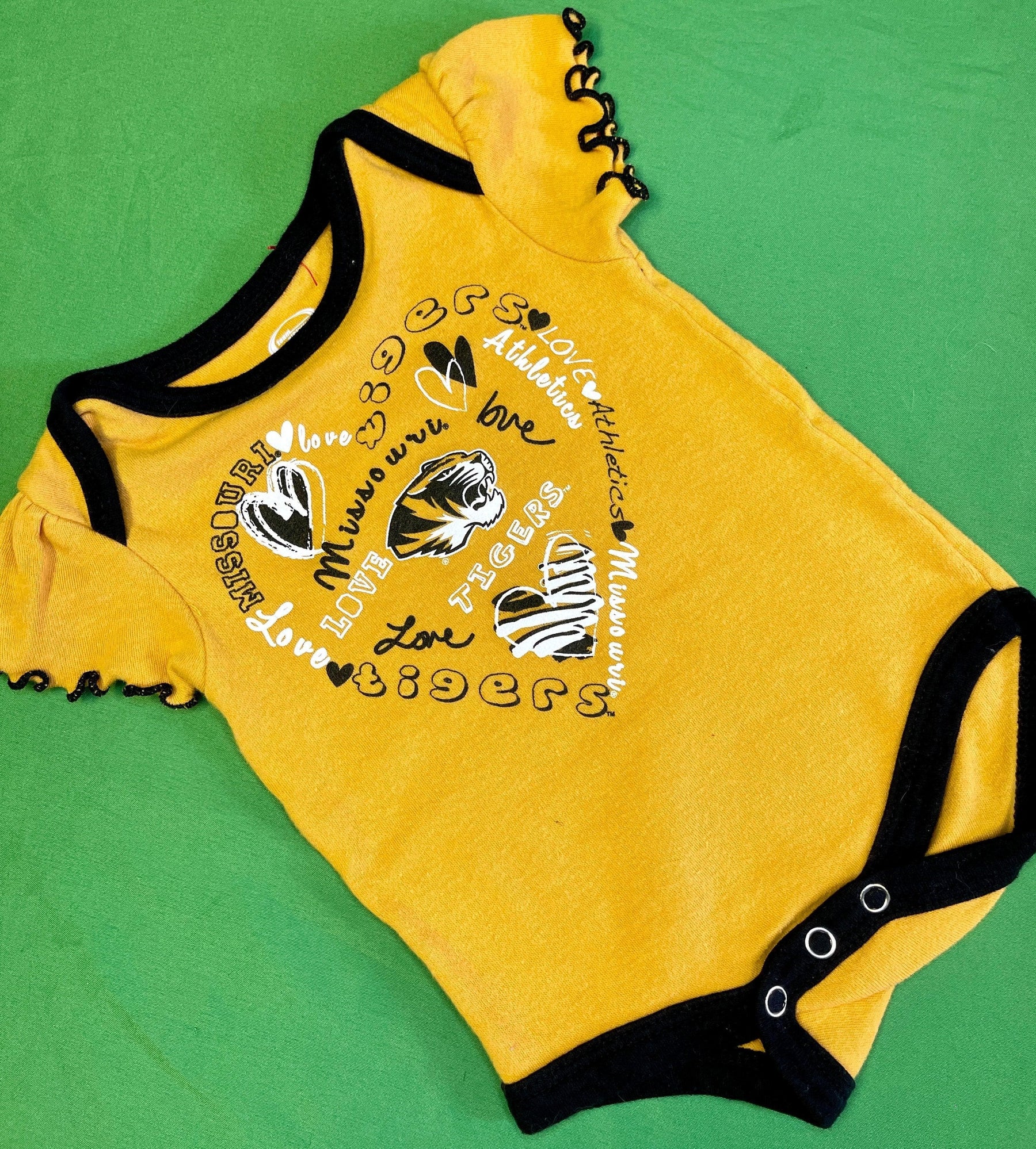NCAA Missouri Tigers Mustard Bodysuit 0-3 months