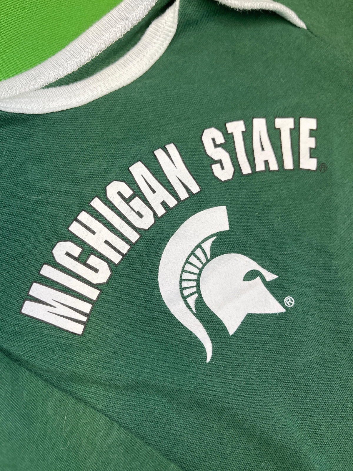 NCAA Michigan State Spartans Green Long Sleeve Bodysuit 0-3 months