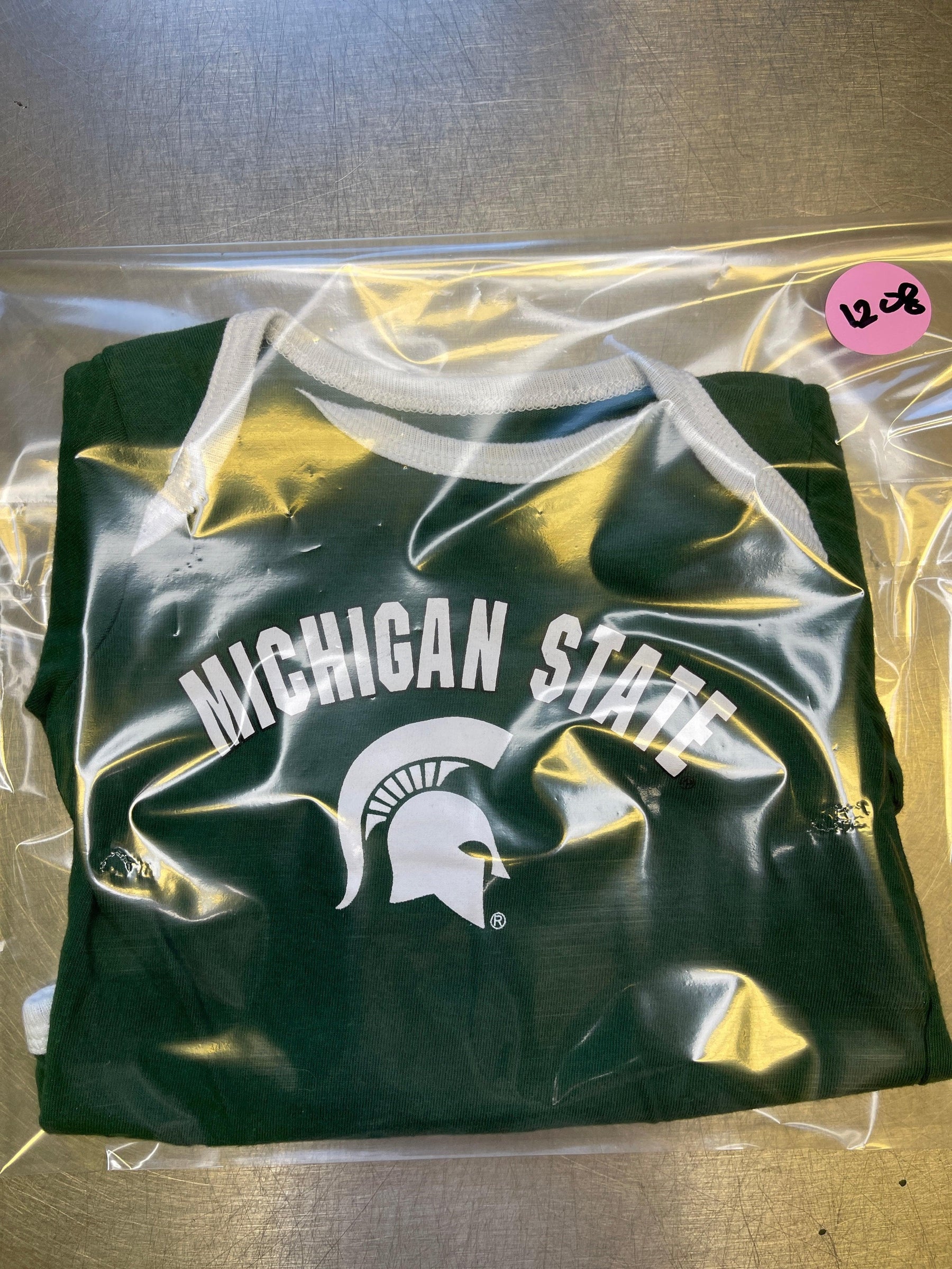 NCAA Michigan State Spartans Green Long Sleeve Bodysuit 0-3 months