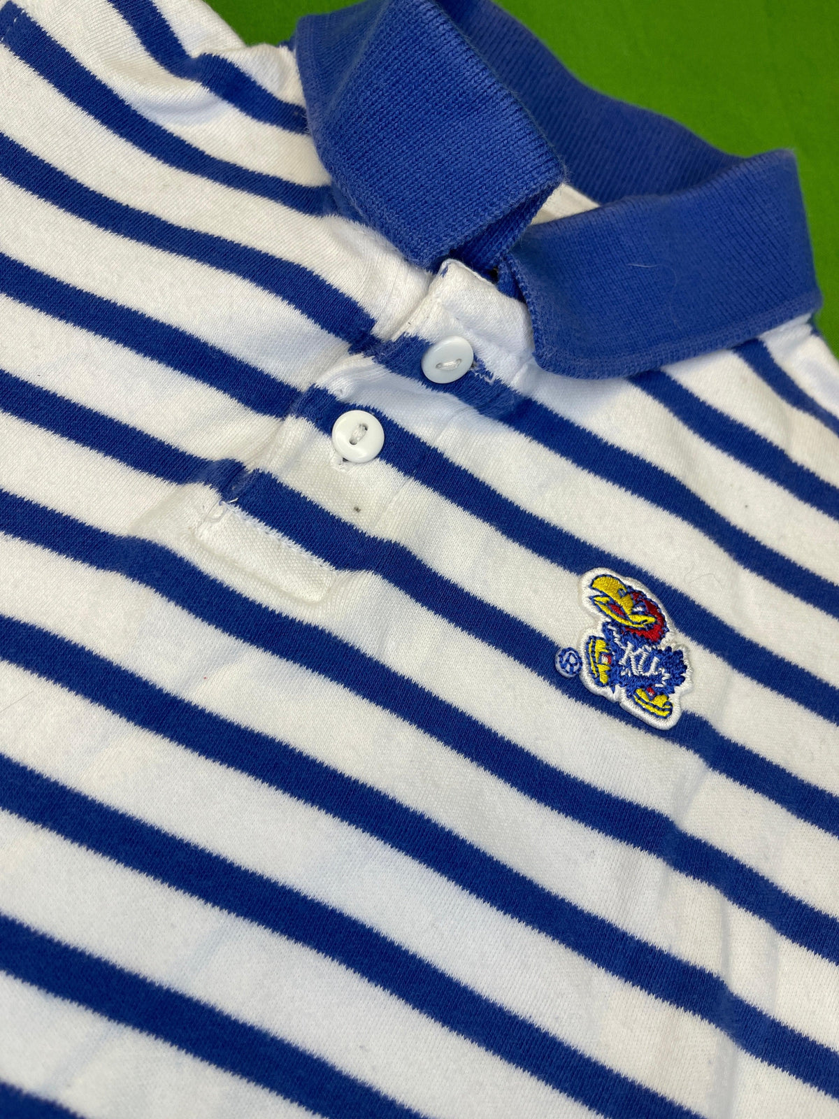 NCAA Kansas Jayhawks Polo Collar Striped Shirt Bodysuit 18 months