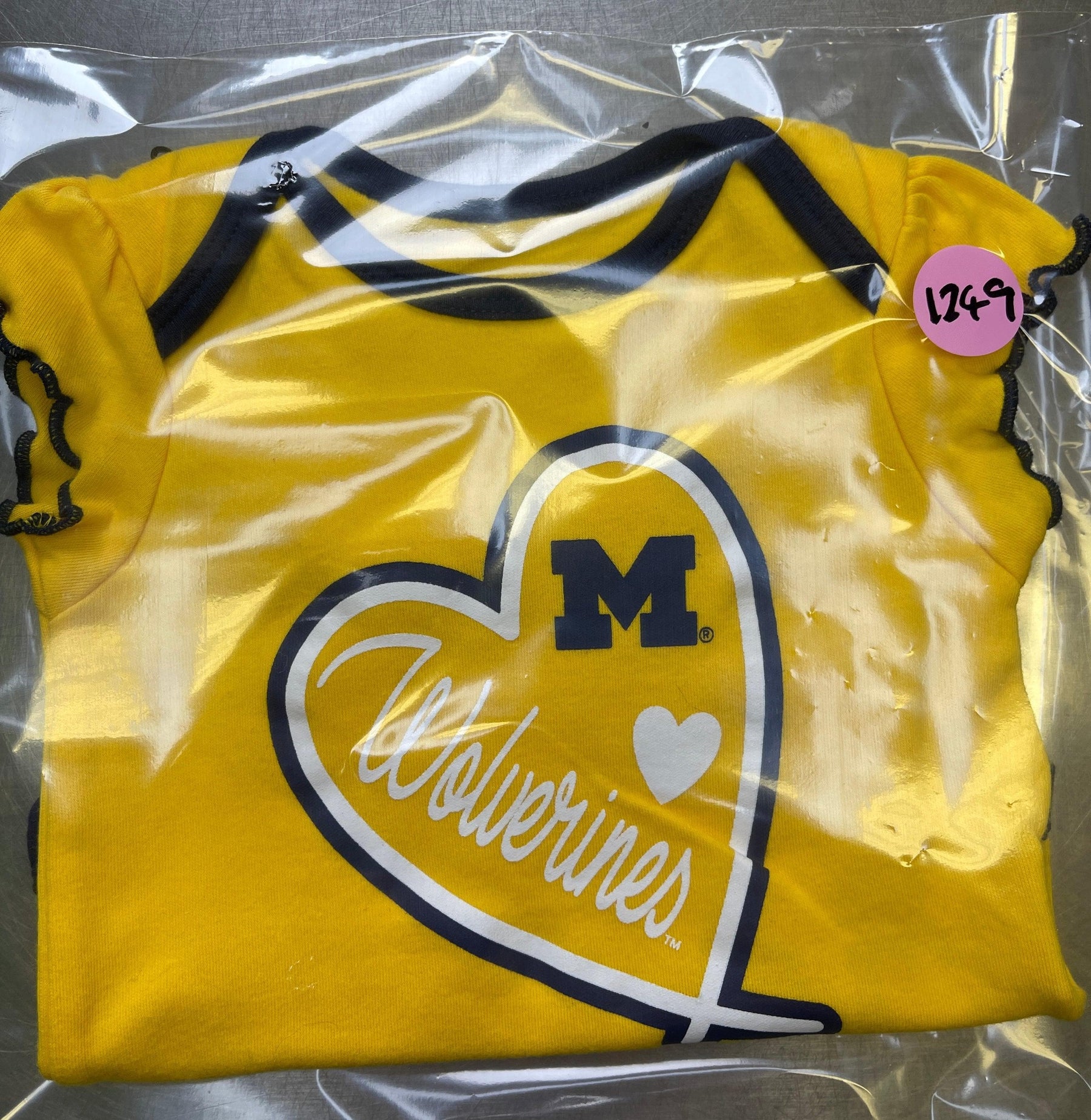 NCAA Michigan Wolverines Yellow Bodysuit 0-3 months