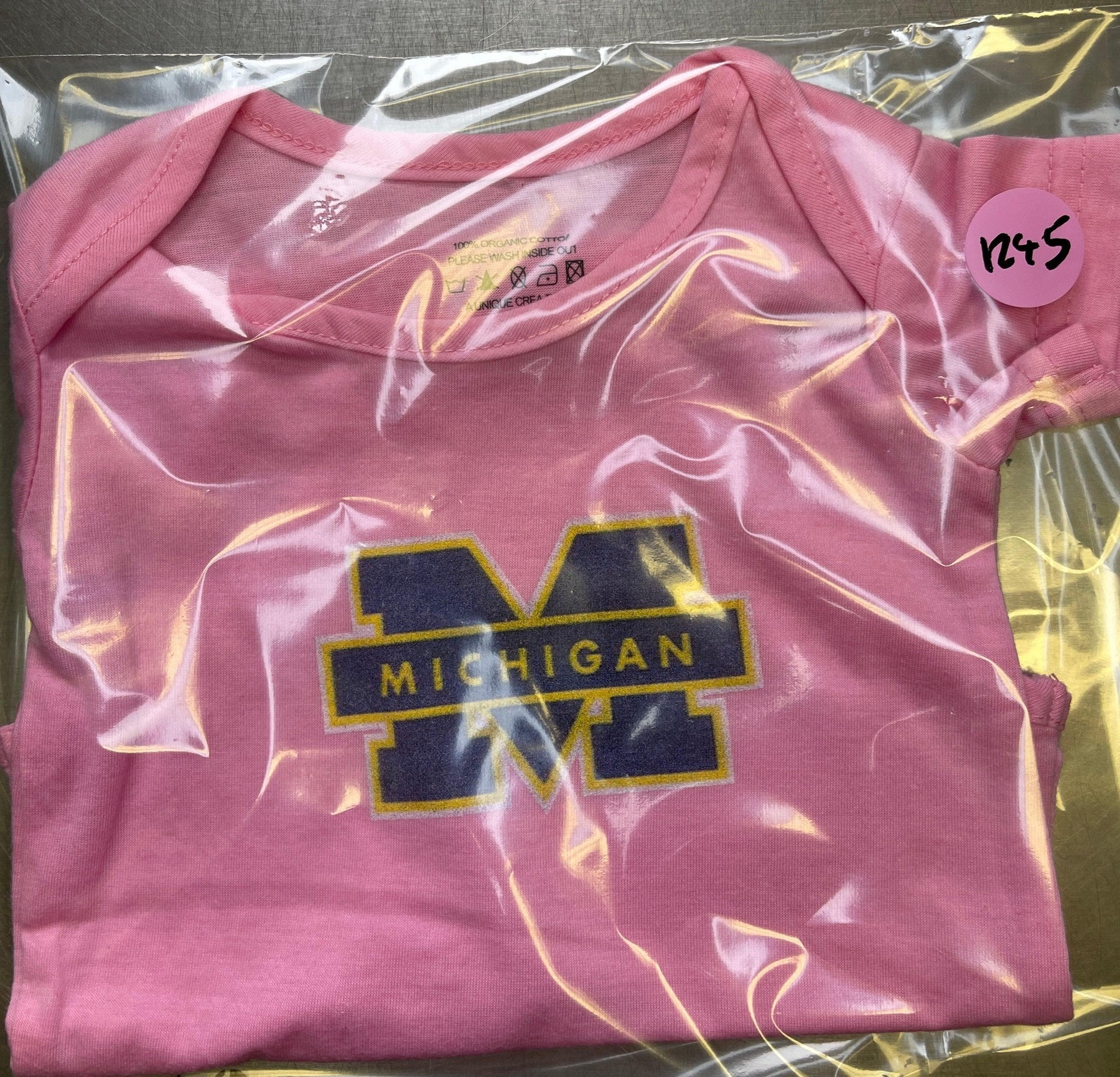 NCAA Michigan Wolverines Pink Bodysuit 6 months