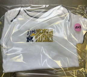 NCAA Michigan Wolverines White Bodysuit 6 months