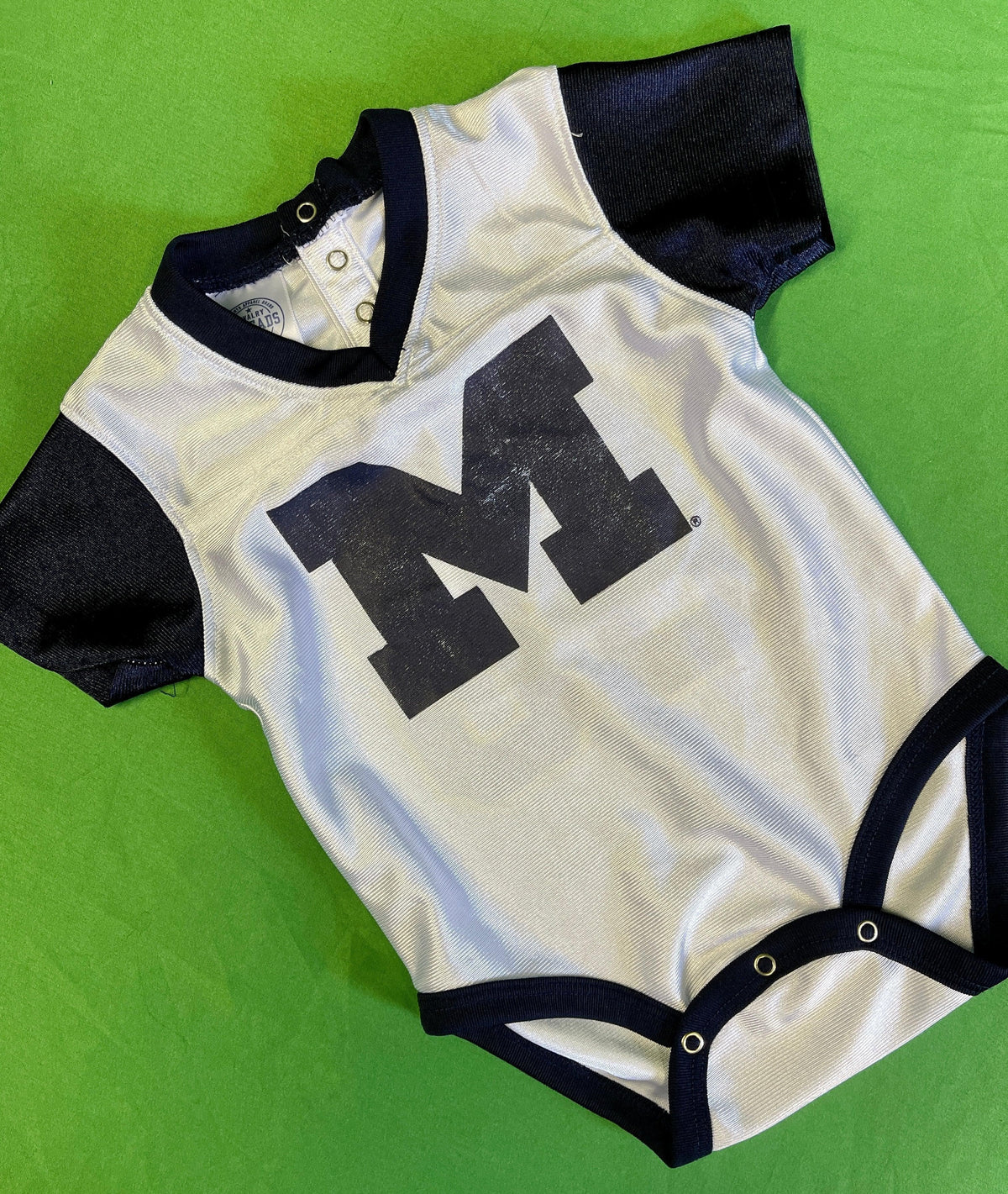 NCAA Michigan Wolverines White Jersey-Style Bodysuit 6-9 Months