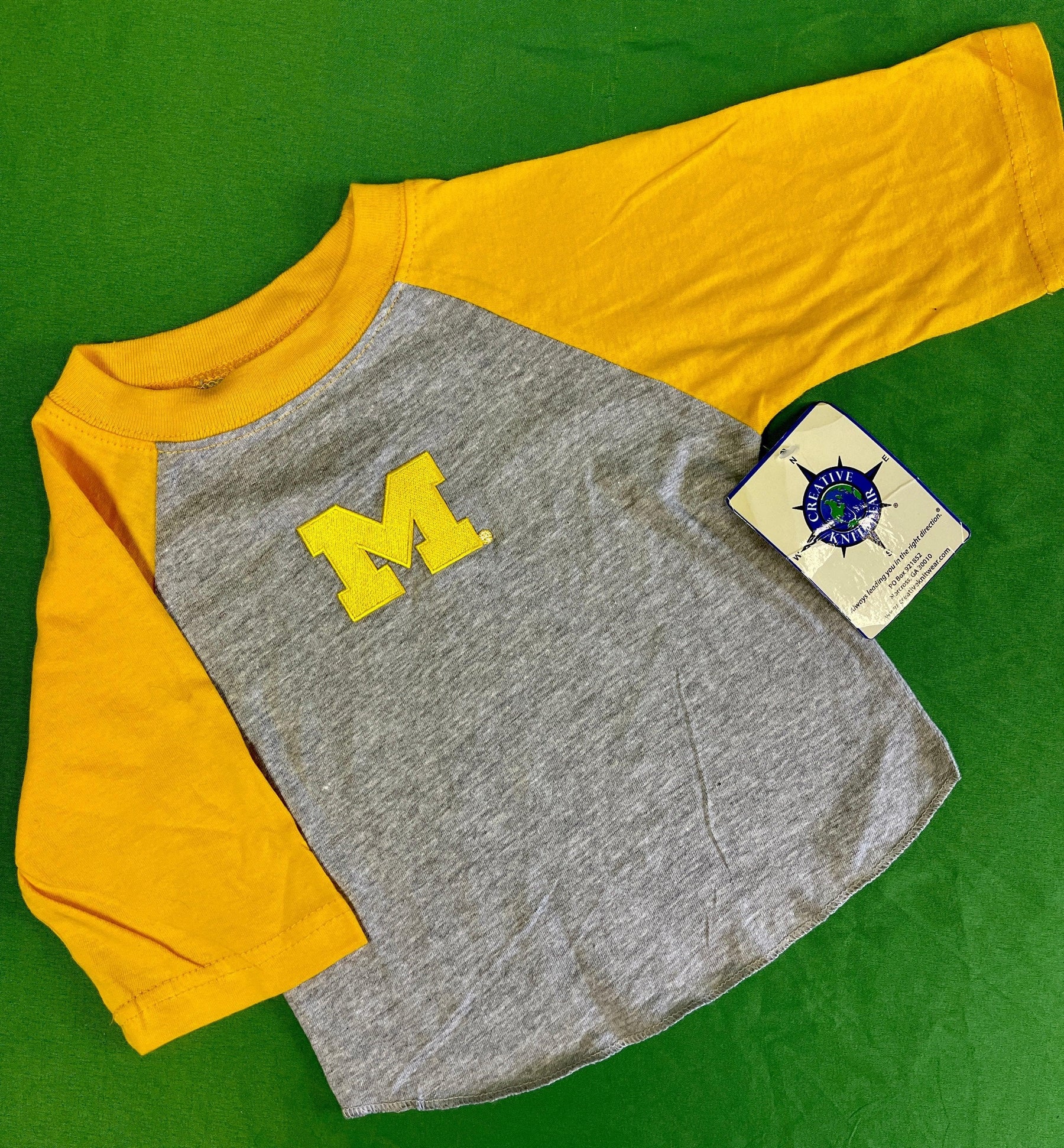 NCAA Michigan Wolverines Long-Sleeve Colour Block T-Shirt 18 months NWT
