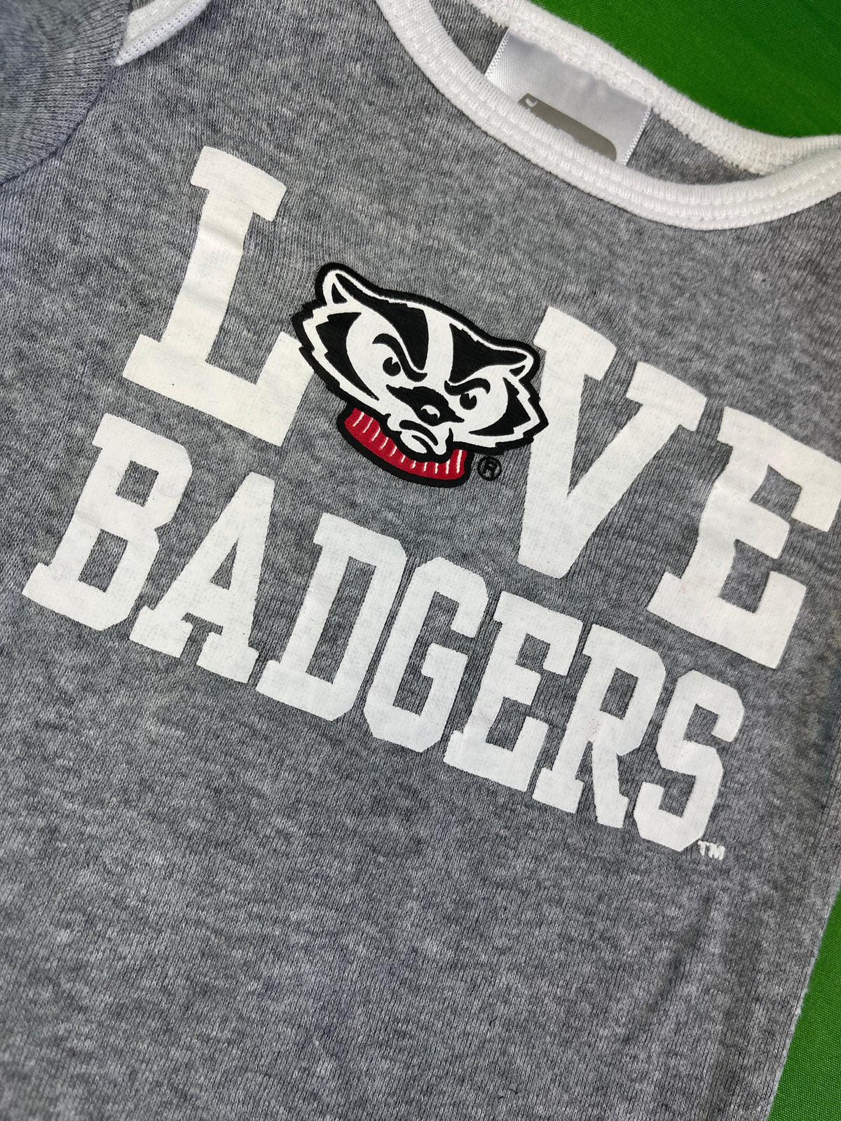 NCAA Wisconsin Badgers Grey Bodysuit 0-3 months