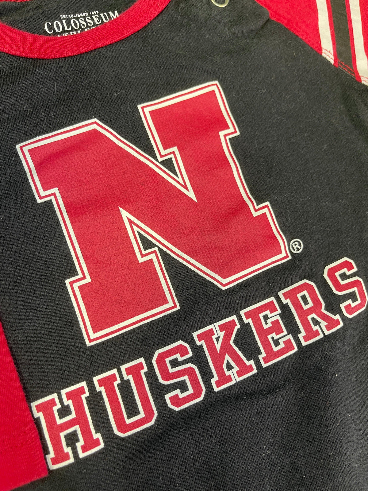 NCAA Nebraska Cornhuskers Black Long-Sleeve Bodysuit 3-6 months