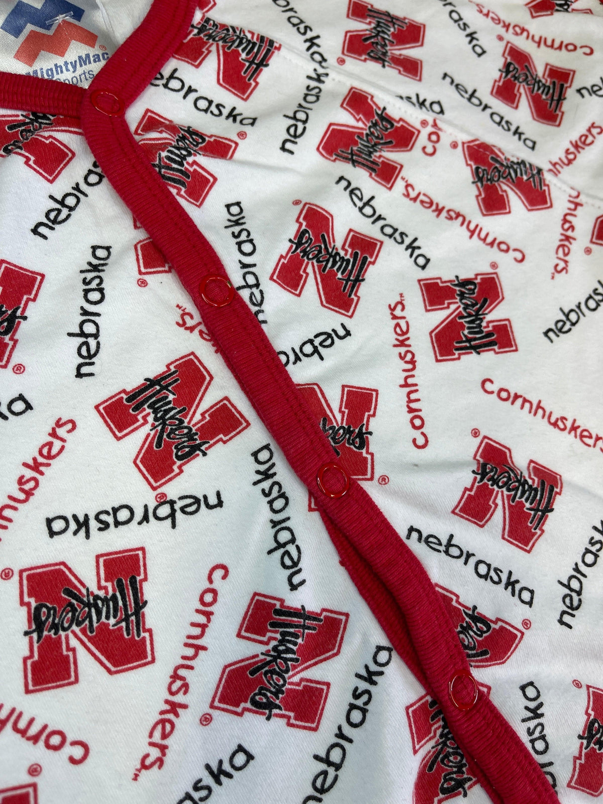 NCAA Nebraska Cornhuskers White Patterned Bodysuit 24 months