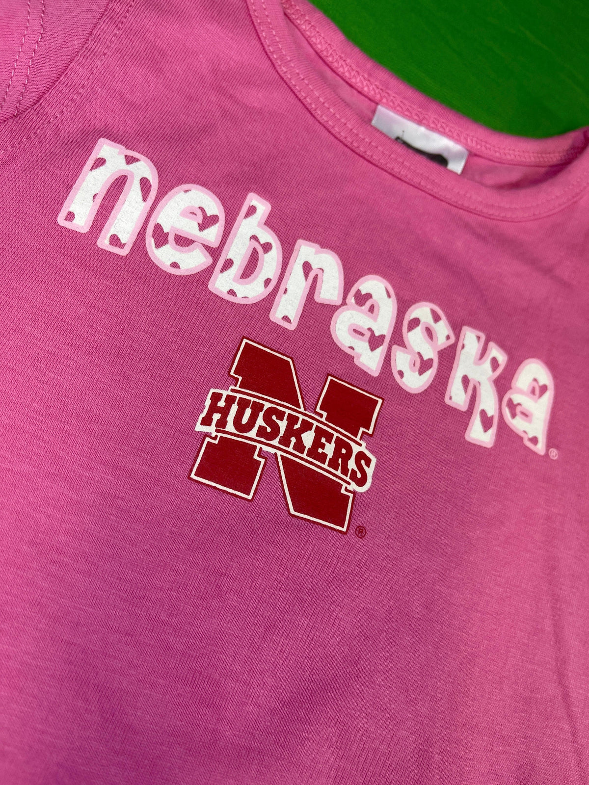 NCAA Nebraska Cornhuskers Pink Cropped-Sleeve T-Shirt 12 months NWOT
