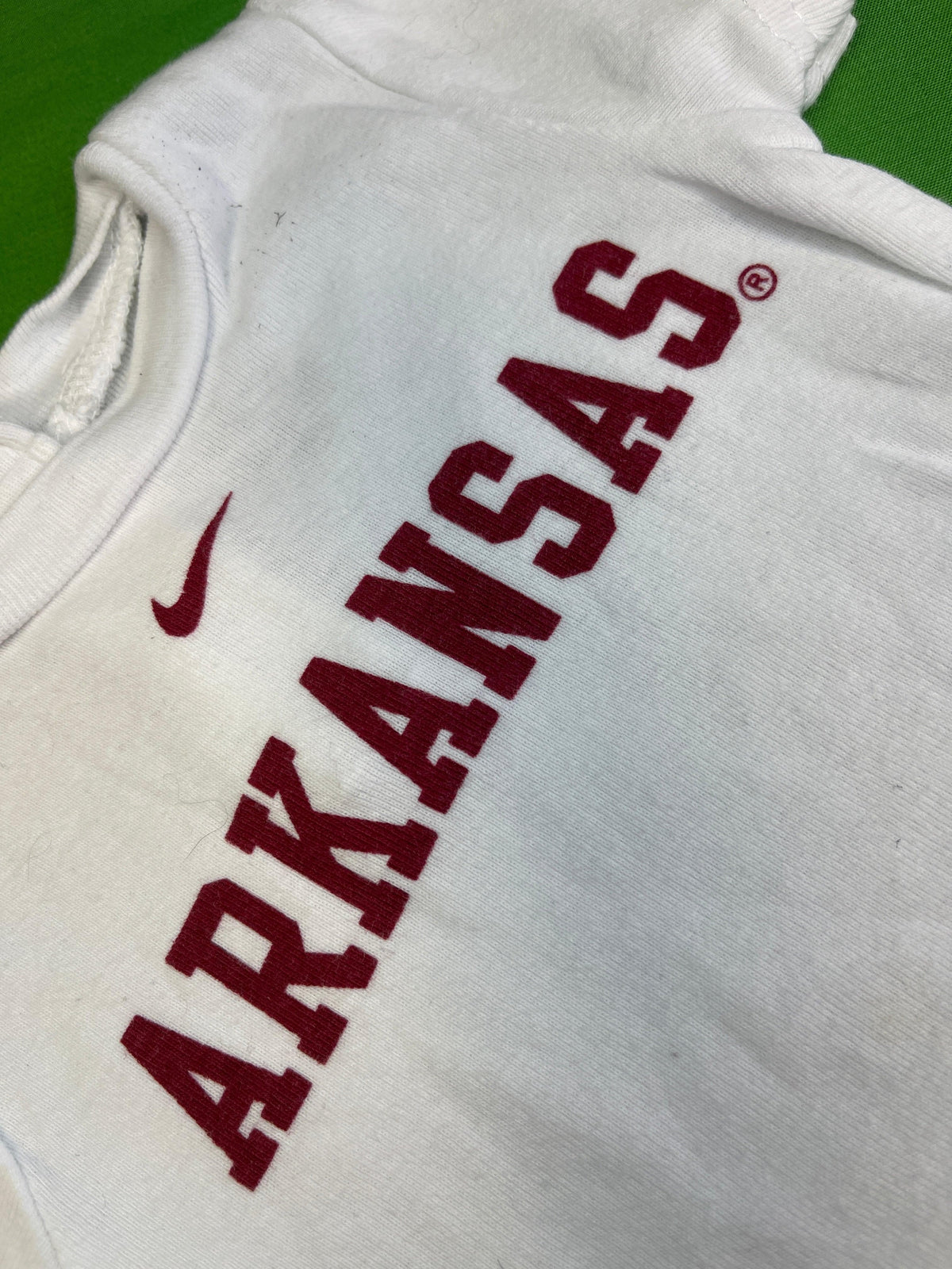 NCAA Arkansas Razorbacks White Bodysuit 3-6 months