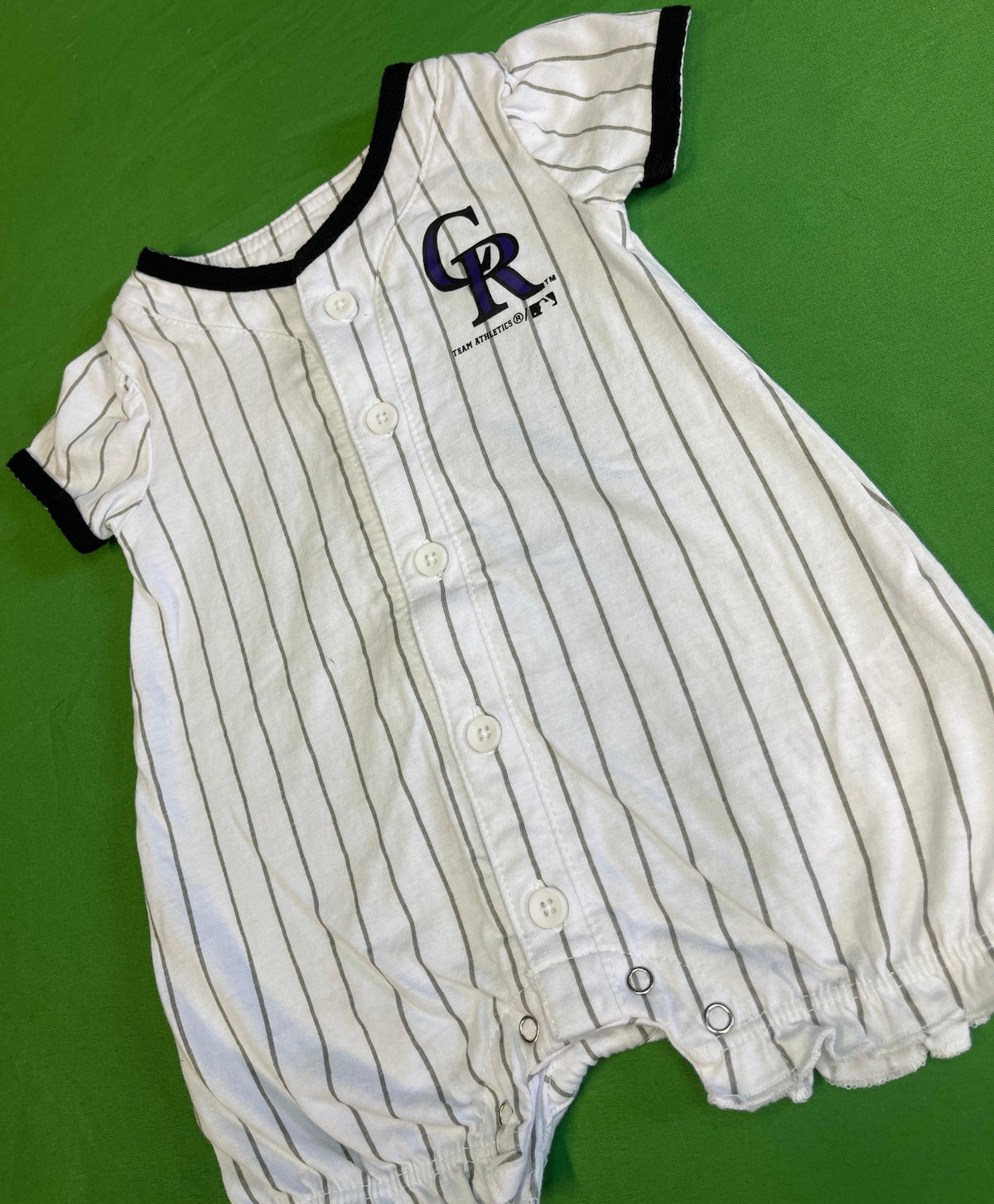 MLB Colorado Rockies White Pinstripe One-piece Bodysuit Outfit 3-6 months
