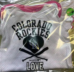 MLB Colorado Rockies White & Pink Polkadot Bodysuit 3-6 months