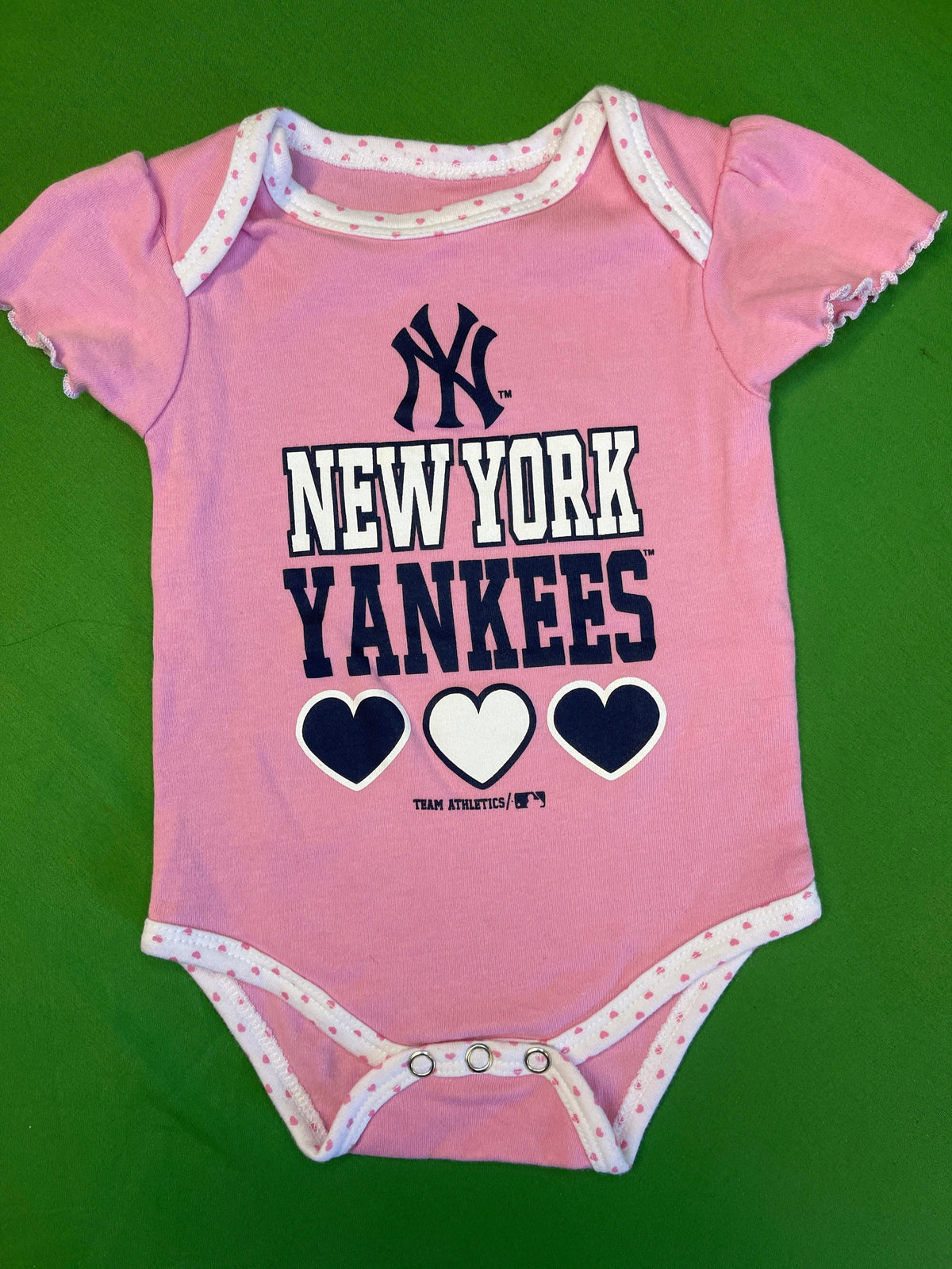 MLB New York Yankees Baby Pink Bodysuit 0-3 months