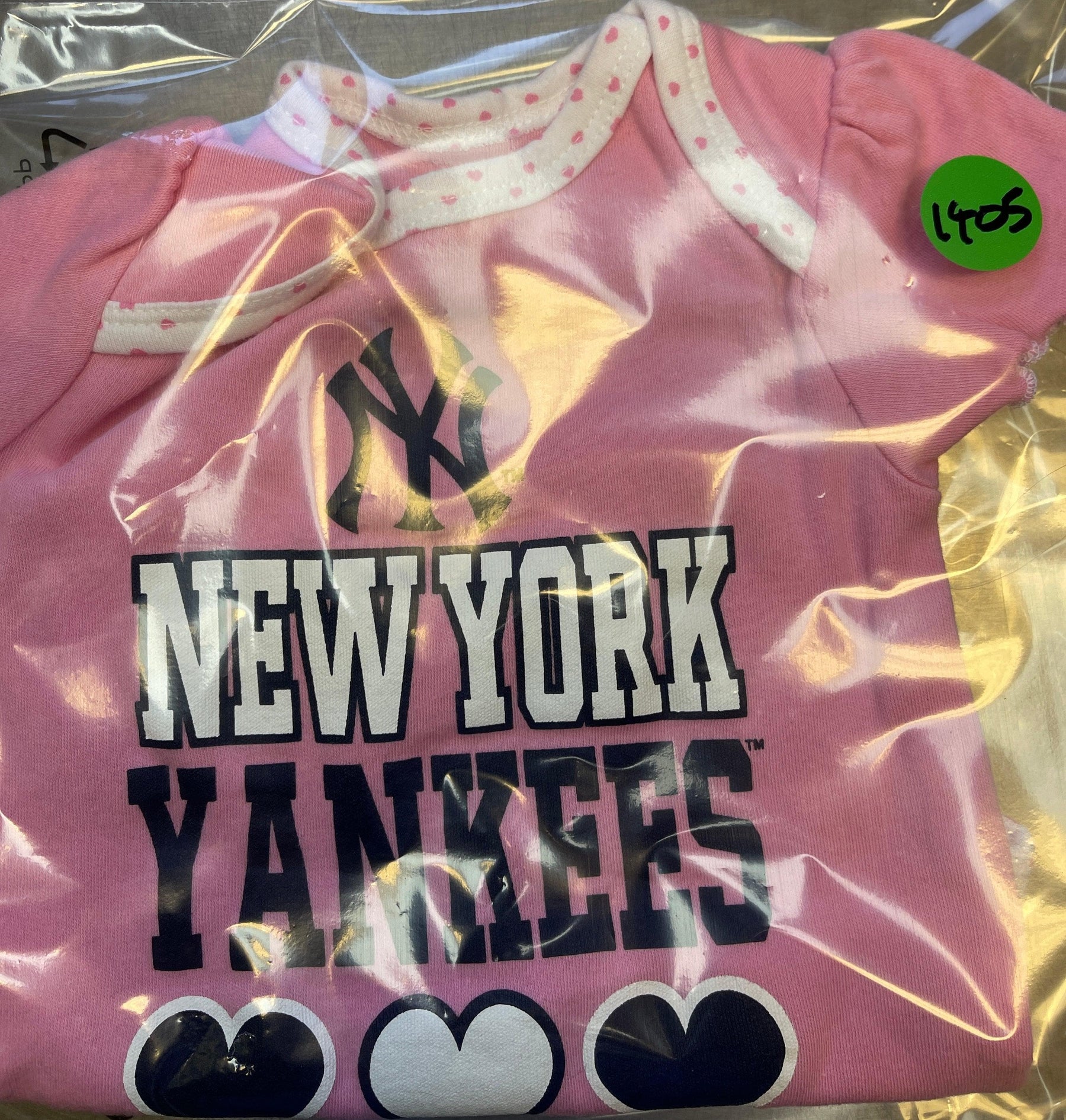 MLB New York Yankees Baby Pink Bodysuit 0-3 months