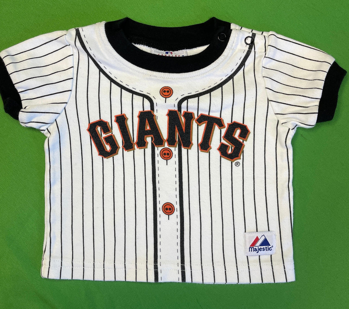 MLB San Francisco Giants White Pinstripe T-shirt 6-9 months
