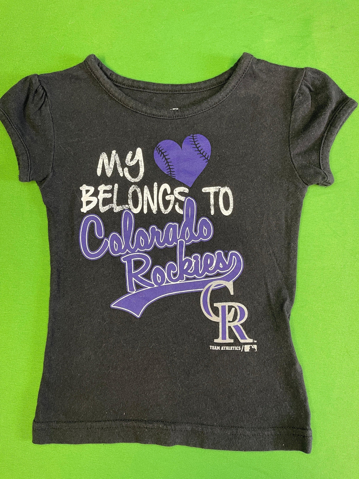 MLB Colorado Rockies Girls Black T-shirt Toddler 2T