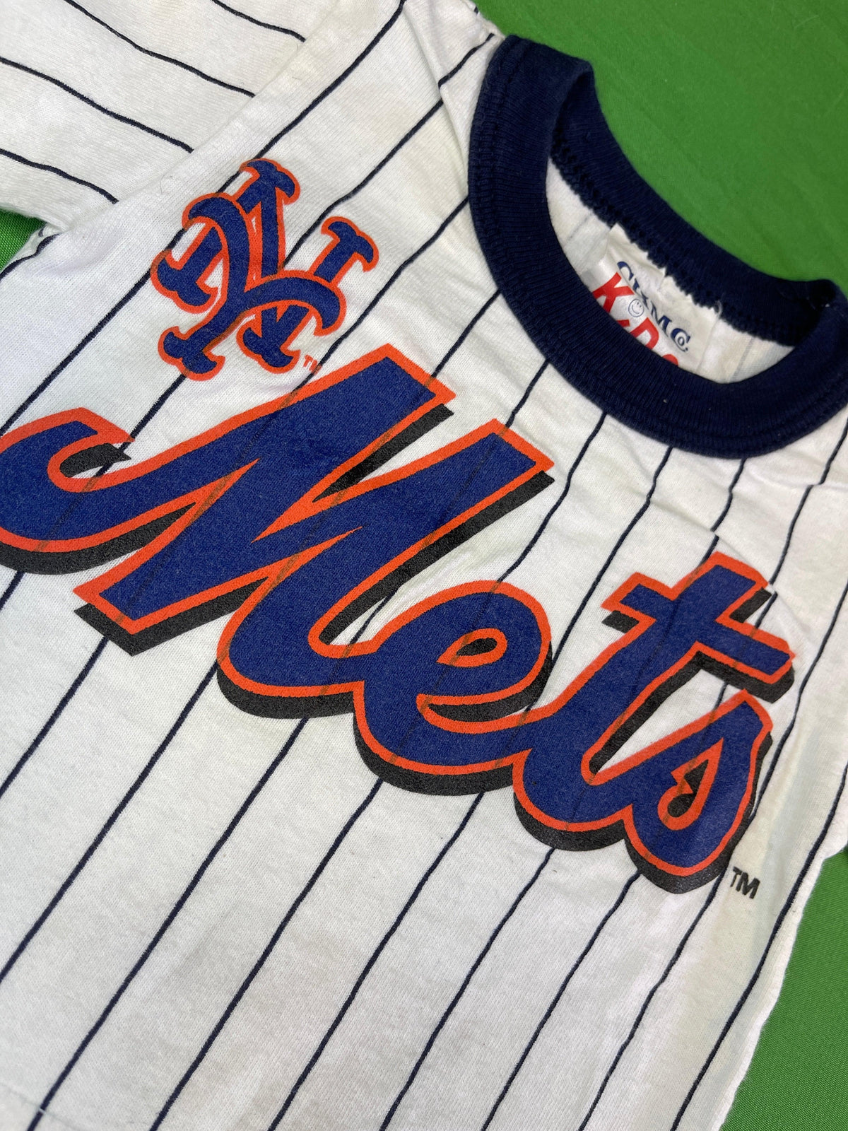 MLB New York Mets White Pinstripe T-Shirt 6 Months