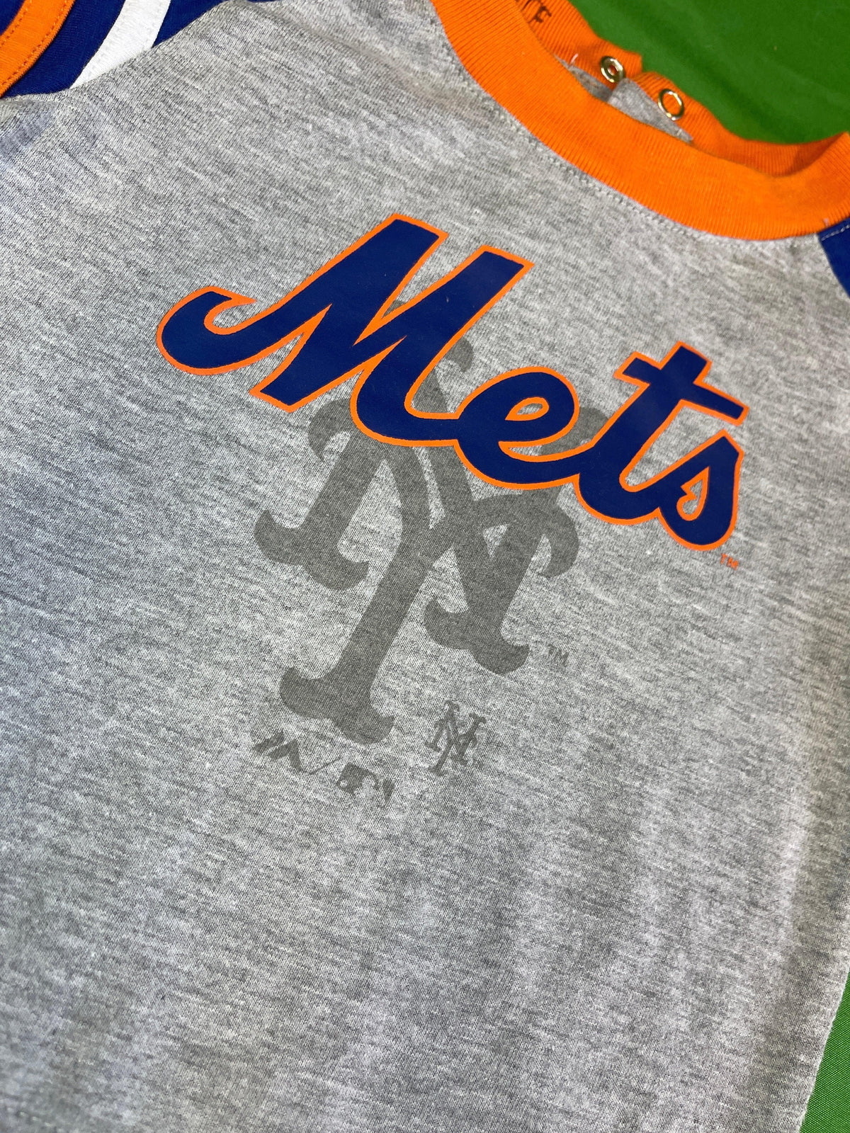 MLB New York Mets Grey Colourblock One-piece Bodysuit 24 months