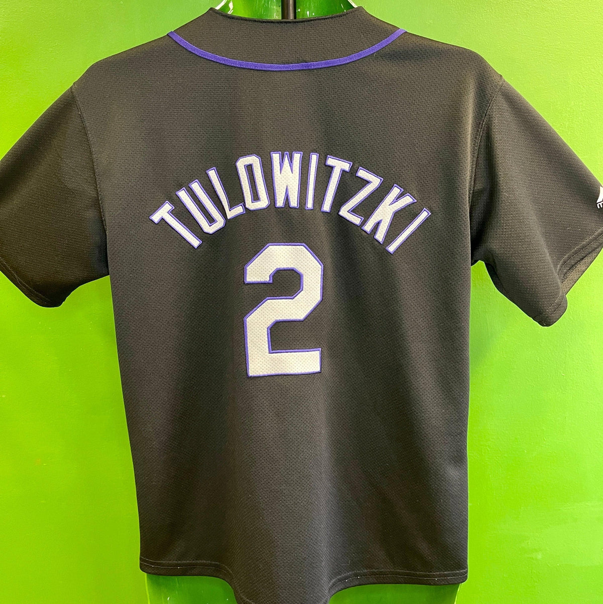 MLB Colorado Rockies Troy Tulowitzki #2 Majestic Stitched Jersey Youth Large 14-16