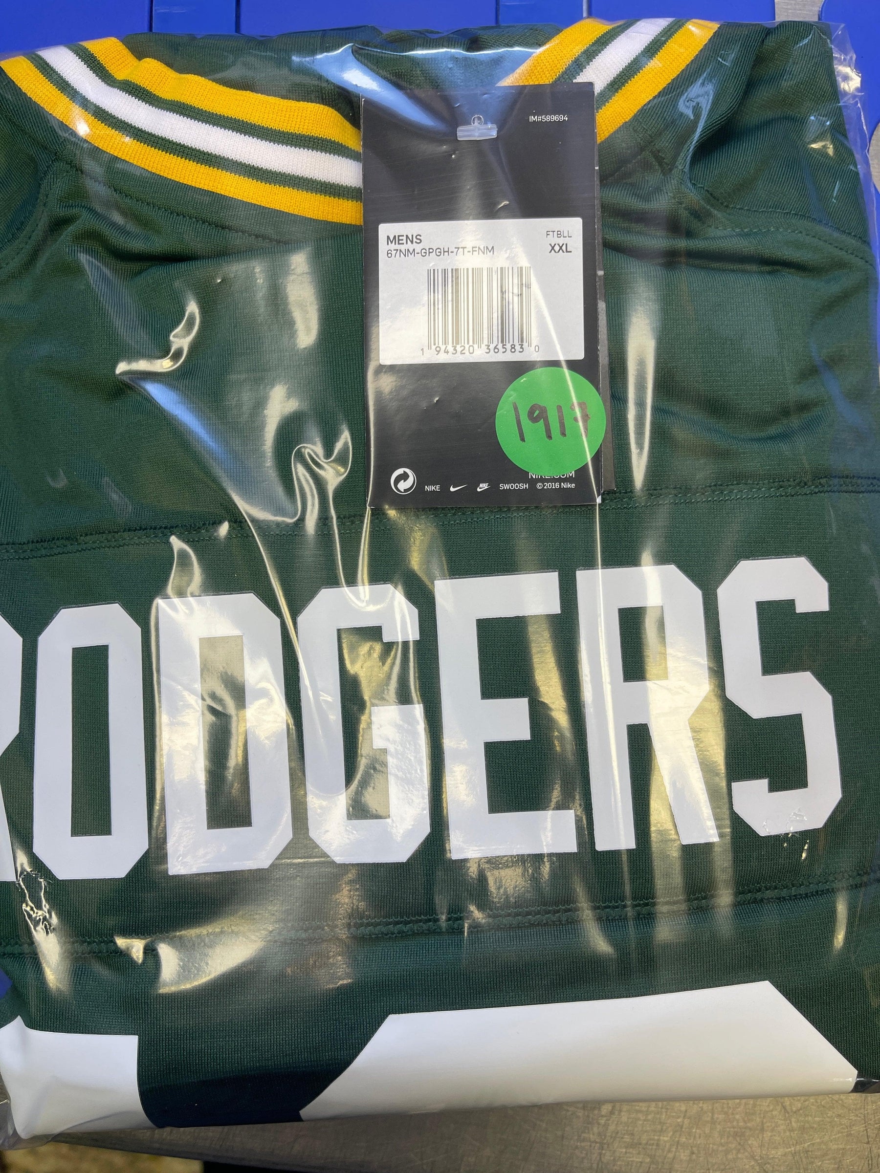 NFL Green Bay Packers Aaron Rodgers #12 Game Jersey Men's 2X-Large NWT