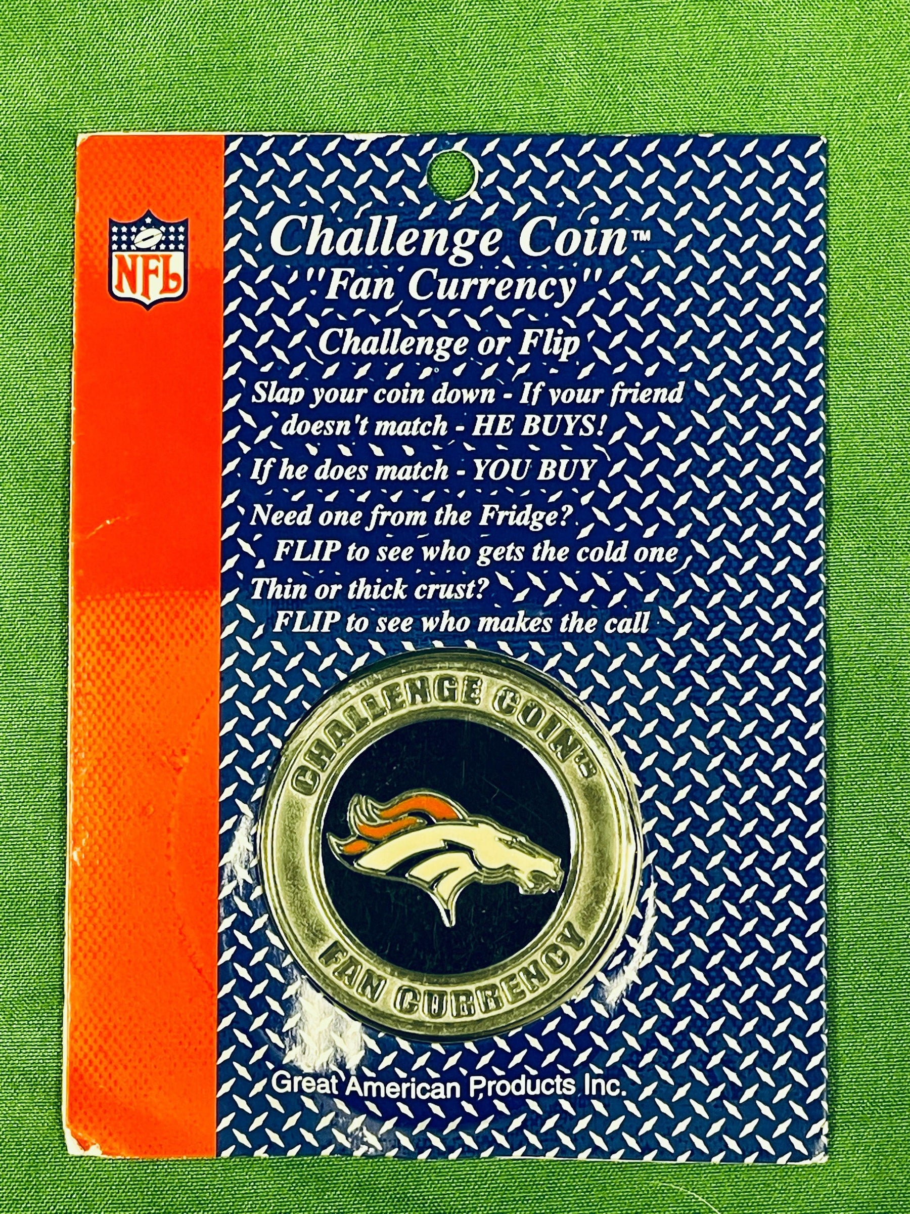 NFL Denver Broncos Challenge Coin Fan Currency NWT