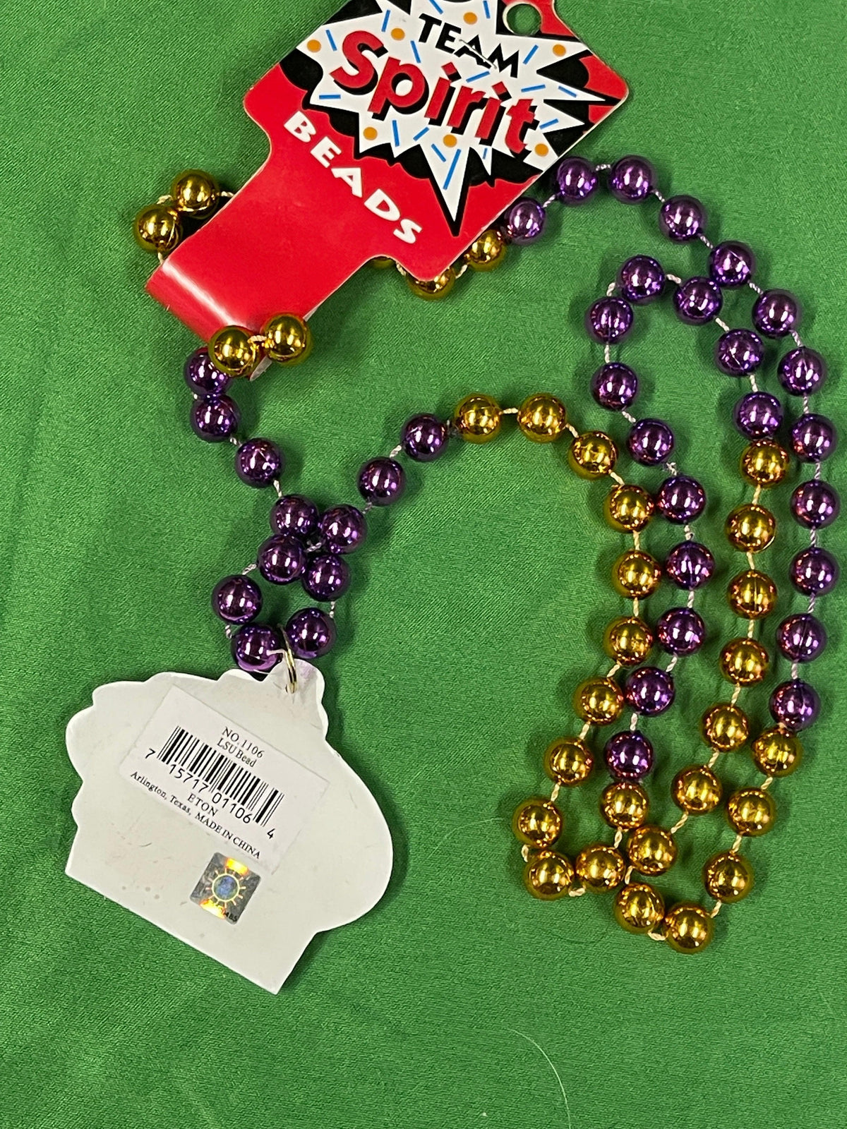 NCAA Louisiana State LSU Tigers Mardi-Gras Style Beads Necklace NWT