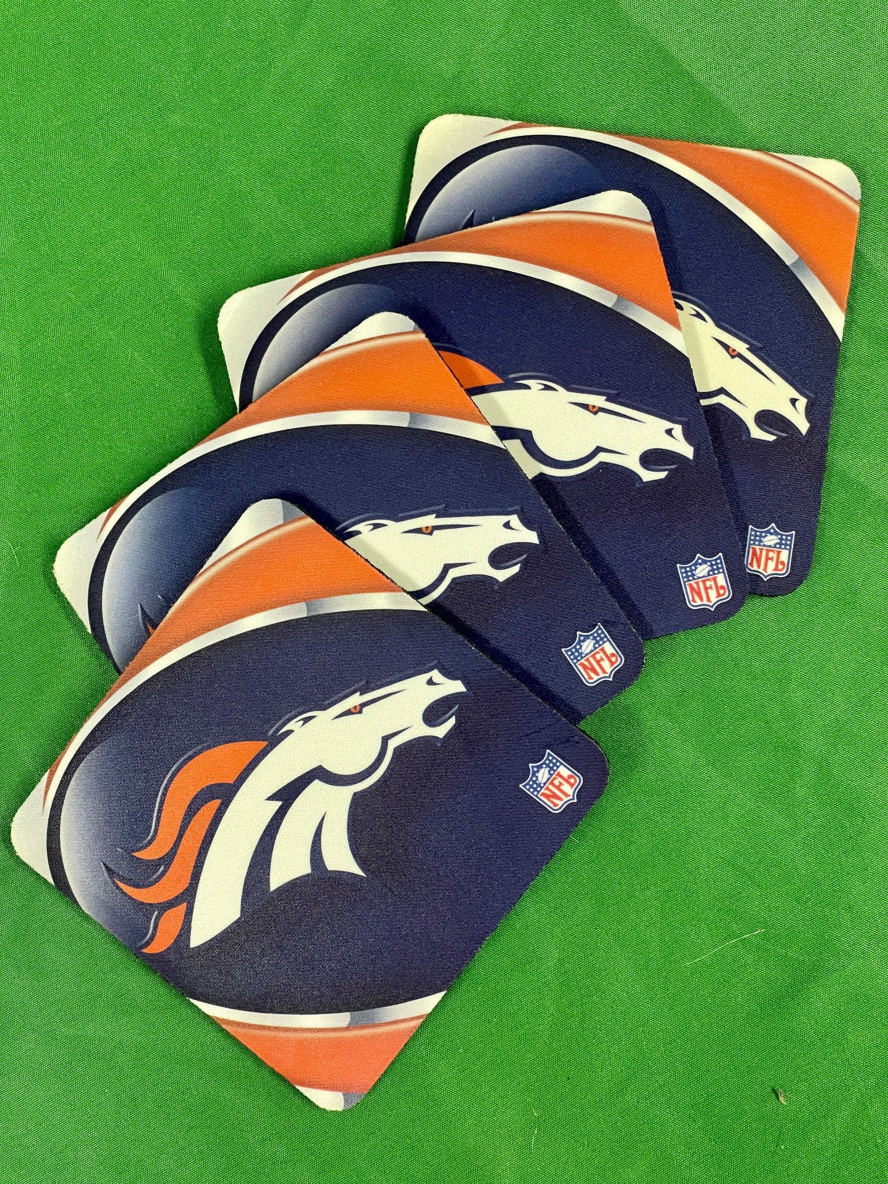 NFL Denver Broncos 4-pack Foam Coaster Set NWT