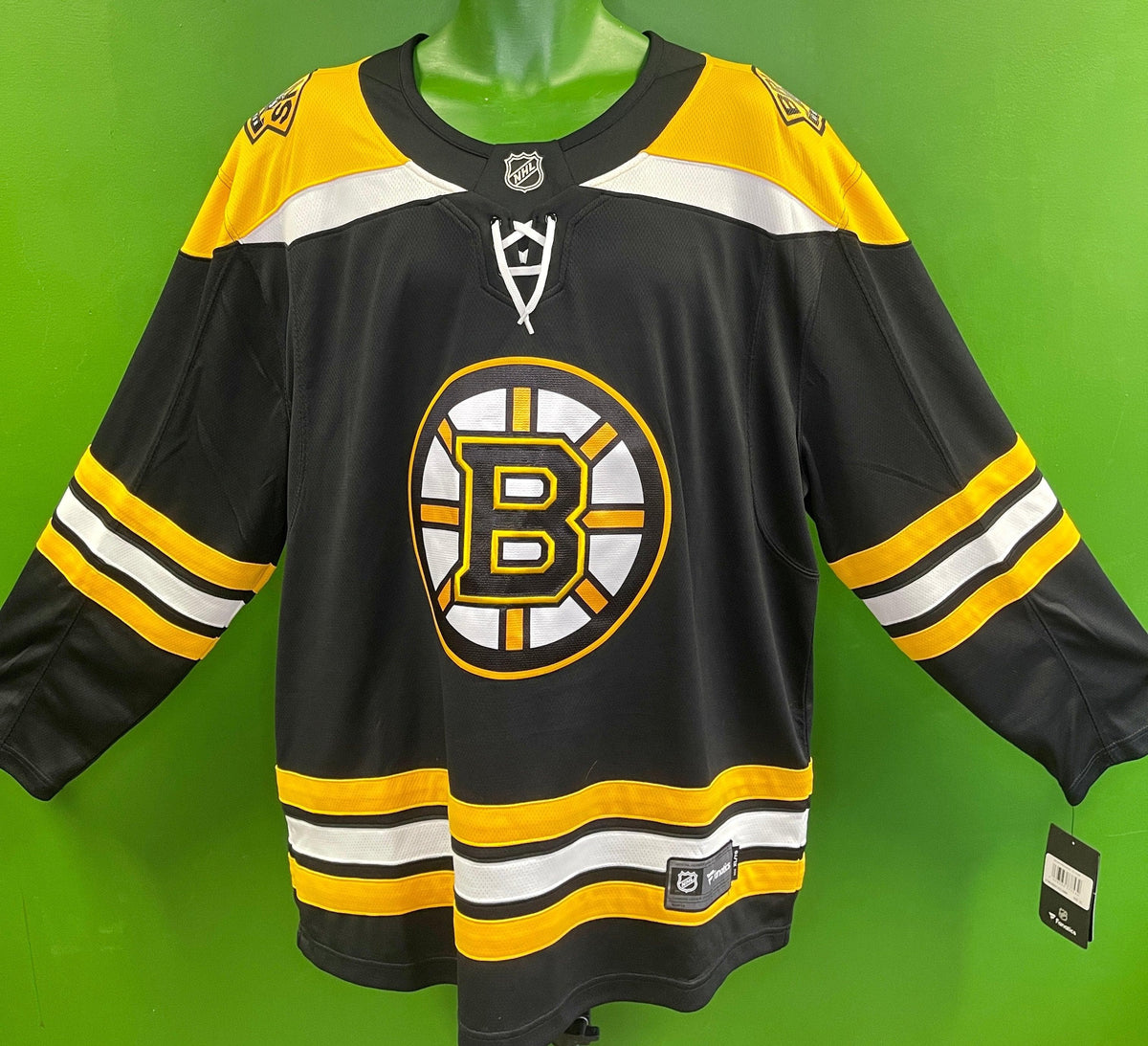 NHL Boston Bruins Fanatics Lace-Up Stitched Hockey Jersey Men's X-Large NWT