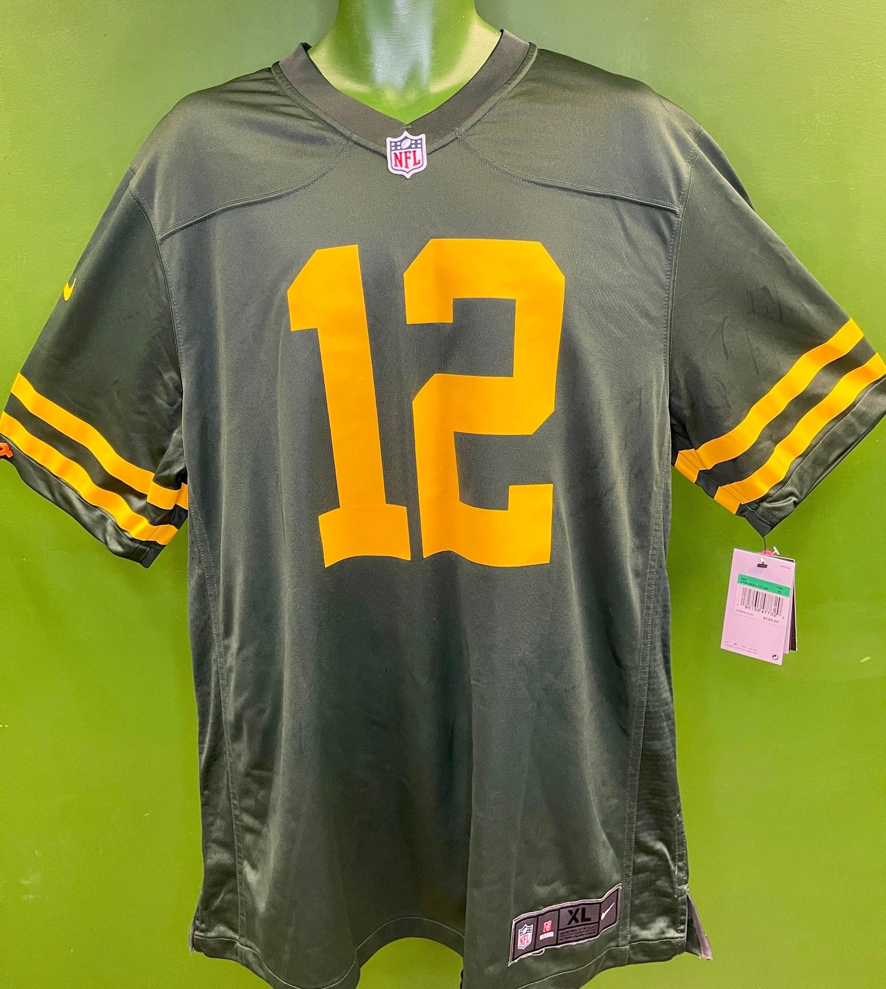 NFL Green Bay Packers Aaron Rodgers #12 50s Classic Game Jersey Men's X-Large NWT