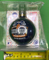 NFL Denver Broncos VTG Back2Back Super Bowl XXXII XXXIII Christmas Ornament NWT