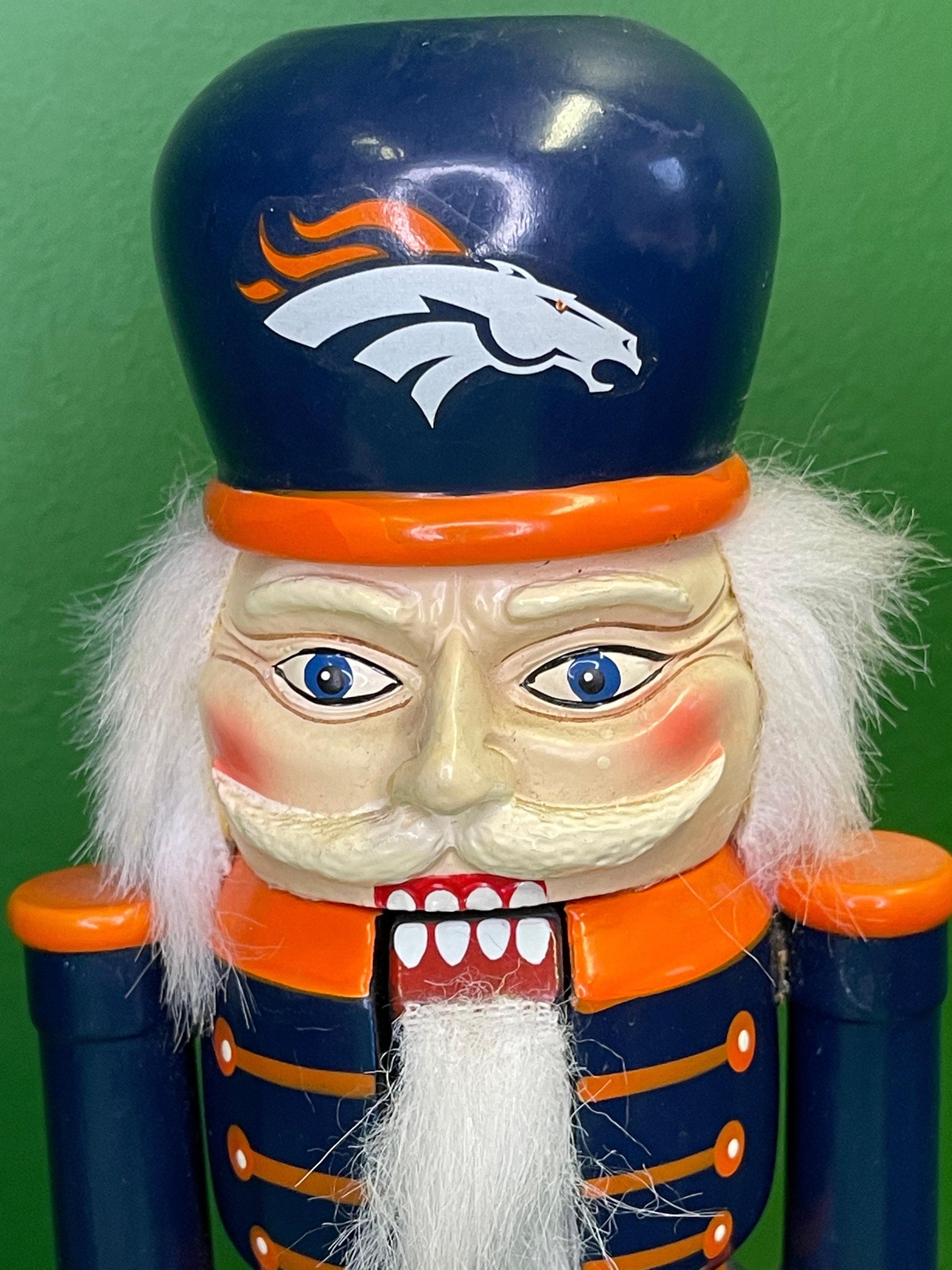NFL Denver Broncos Wooden Nutcracker 10" Statue Christmas Decoration