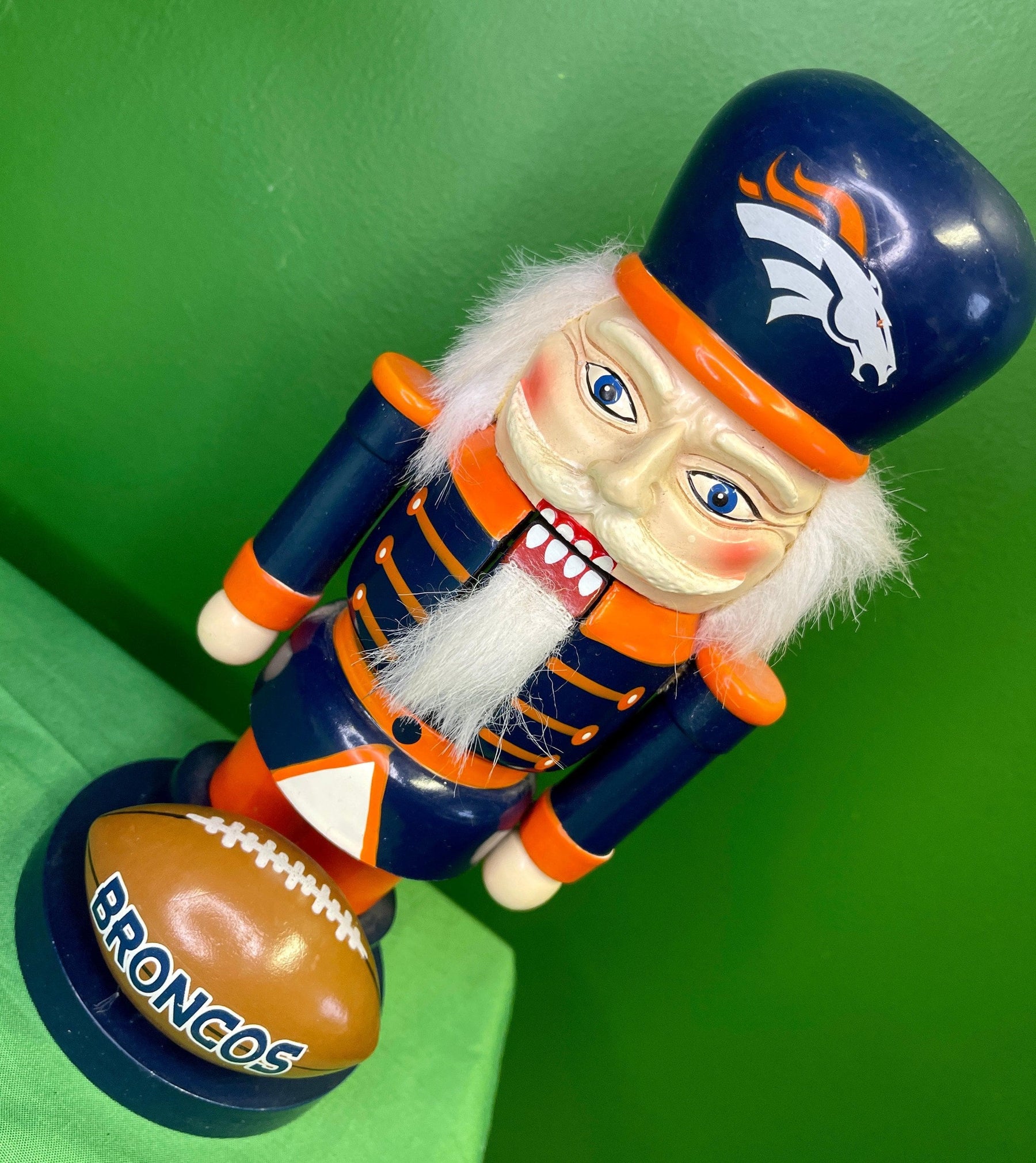 NFL Denver Broncos Wooden Nutcracker 10" Statue Christmas Decoration