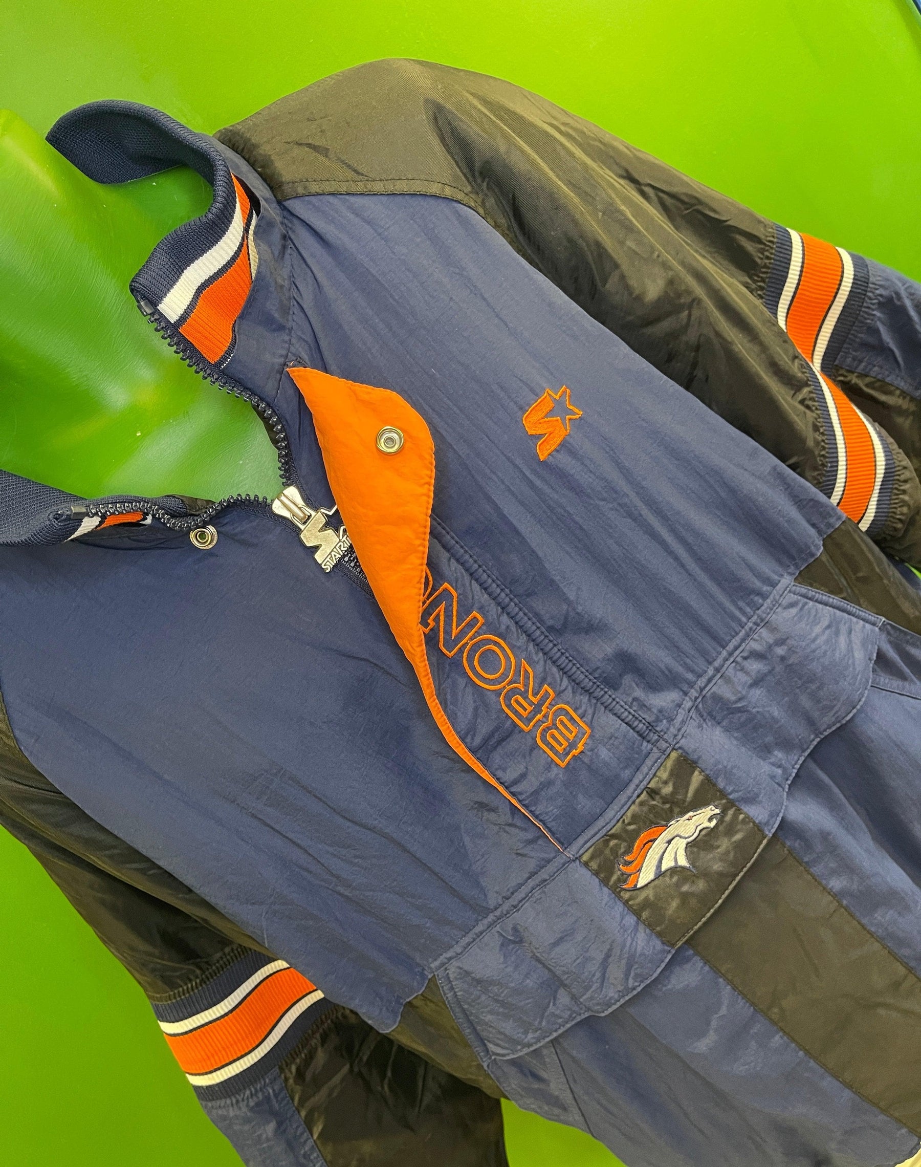 NFL Denver Broncos Pro Line Starter Vintage 1/2 Zip Jacket Coat Men's X-Large