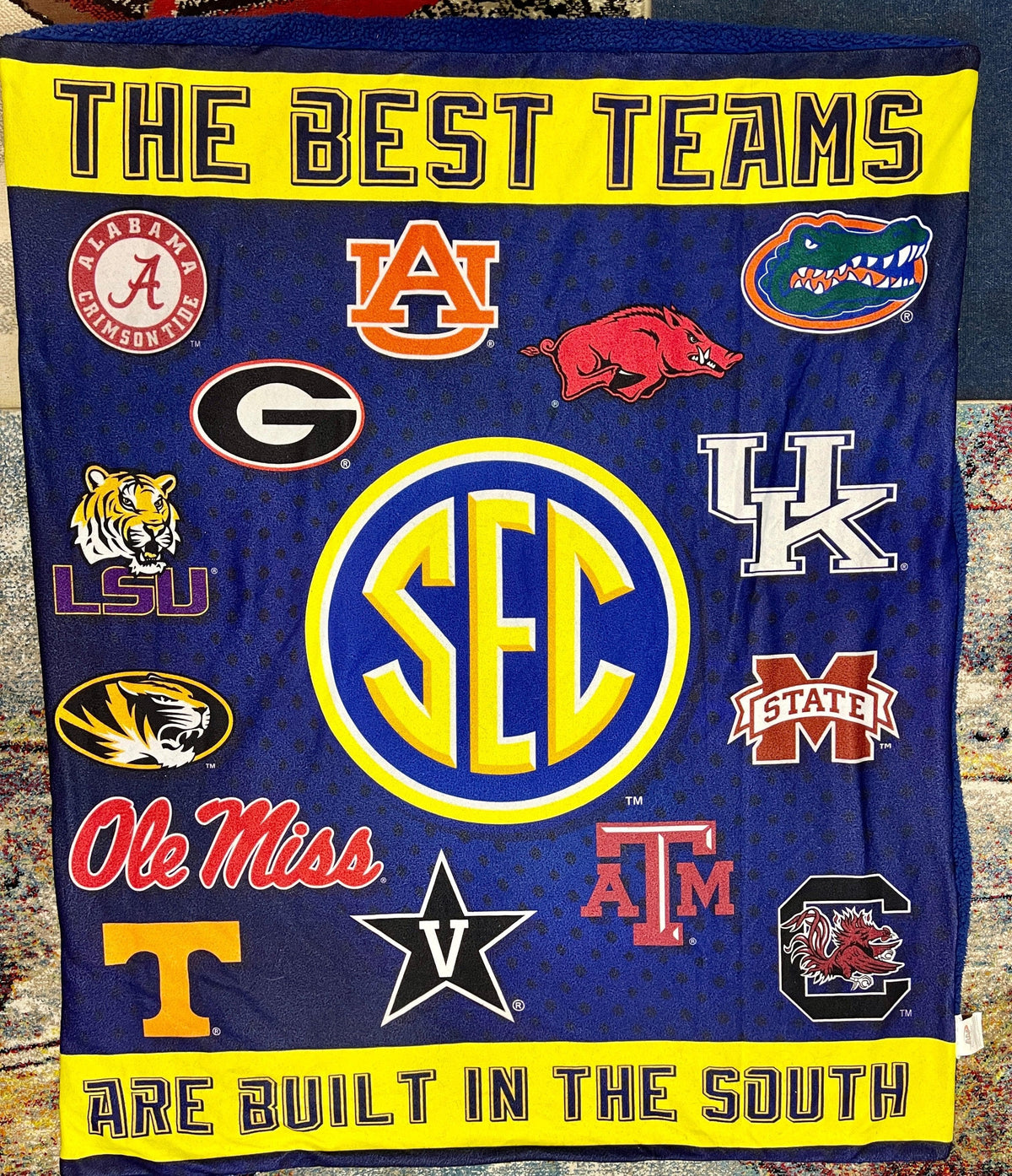 NCAA SEC College Teams Fleece Throw Fan Cave!