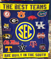 NCAA SEC College Teams Fleece Throw Fan Cave!