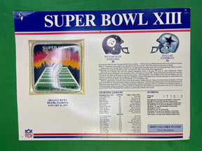 NFL Pittsburgh Steelers Dallas Cowboys Super Bowl XIII Collectable A4 Card/Patch