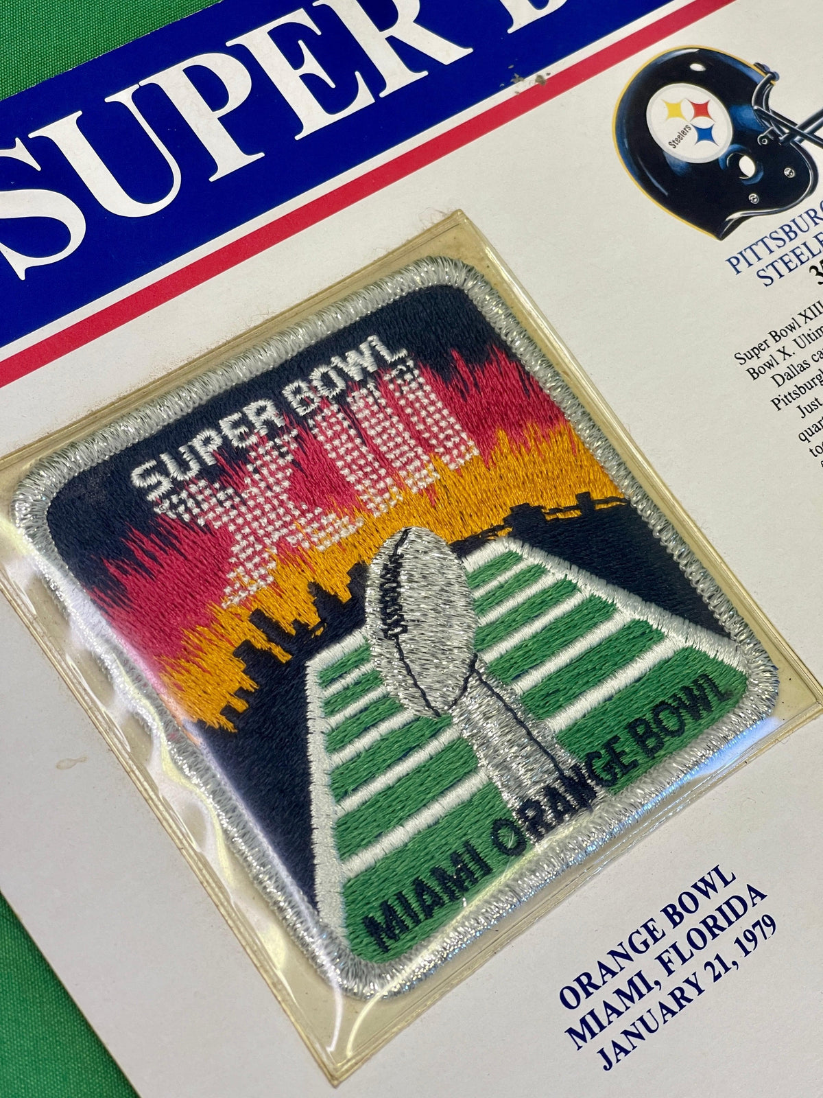 NFL Pittsburgh Steelers Dallas Cowboys Super Bowl XIII Collectable A4 Card/Patch