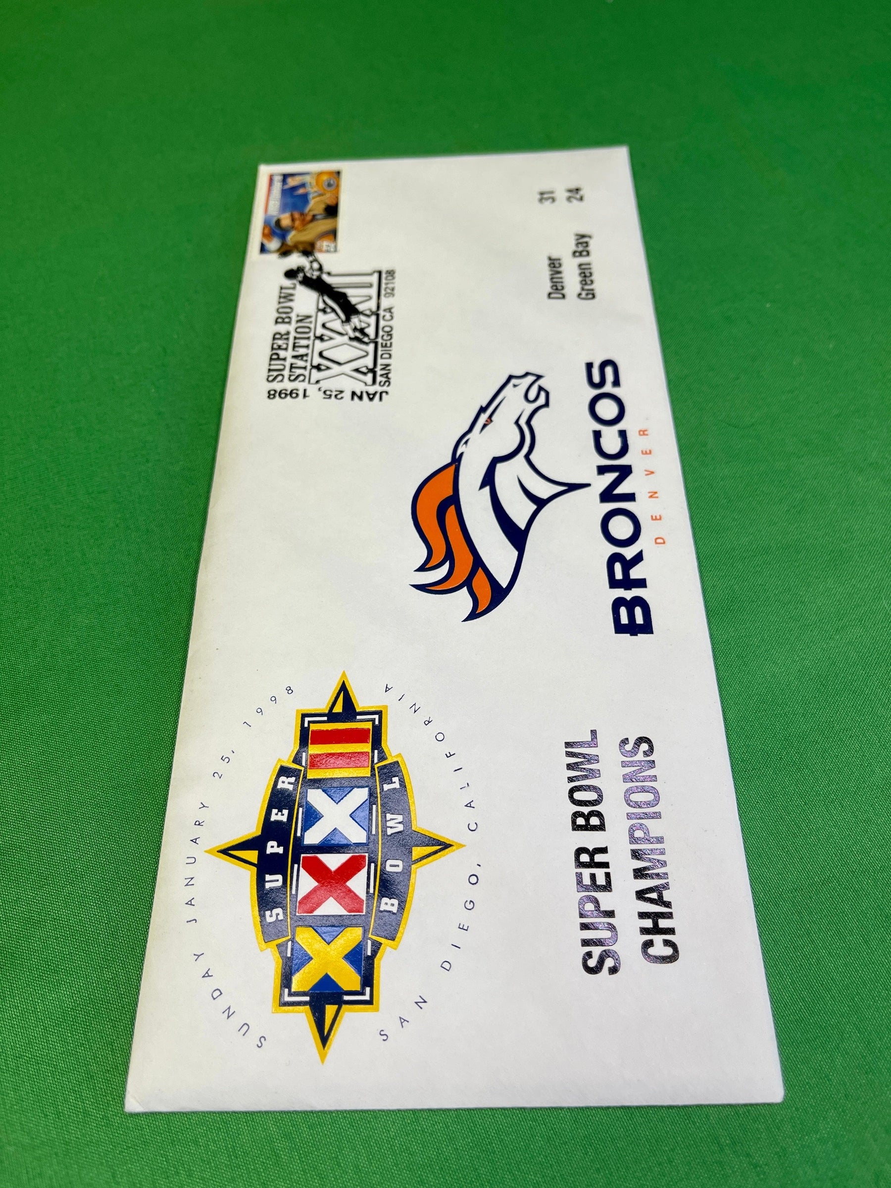 NFL Denver Broncos Super Bowl XXXII Commemorative Stamped Envelope 1998