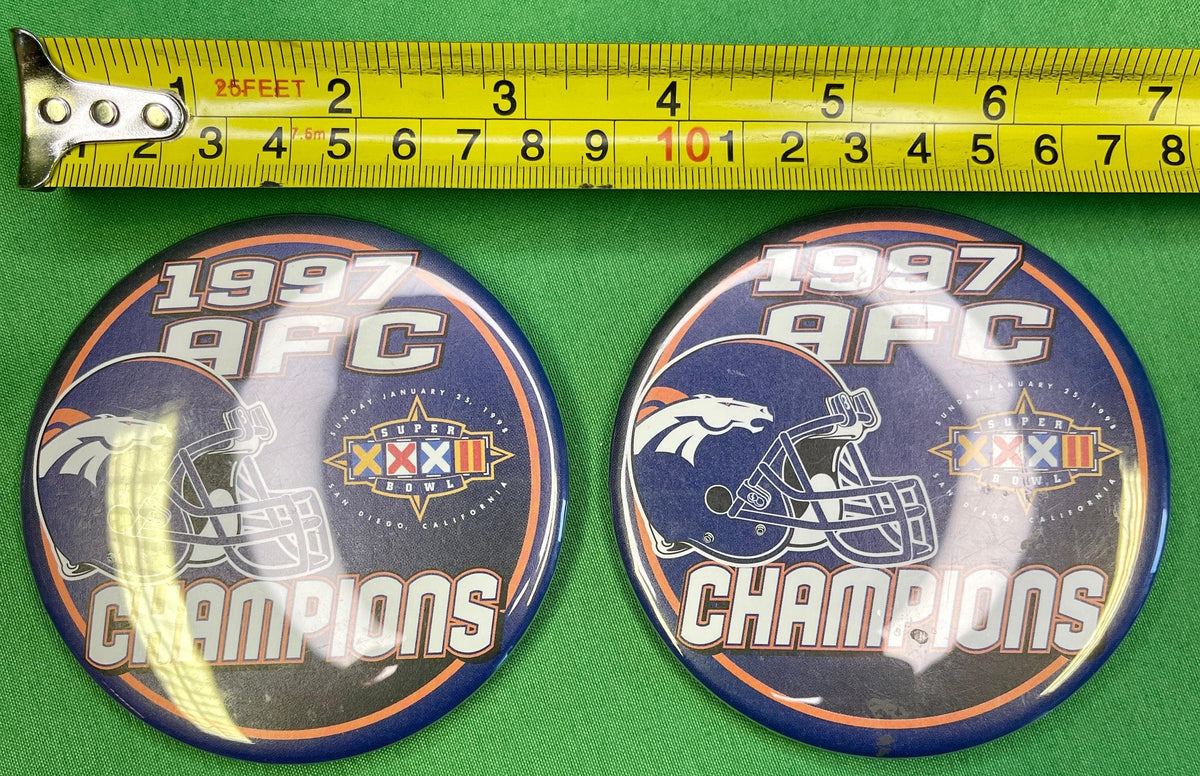 NFL Denver Broncos 1997 AFC Champions Badge Pin Button 3"