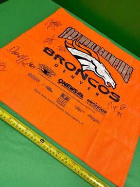 NFL Denver Broncos 1997 World Champions Bandana SIGNED by 9 Players & Shanahan