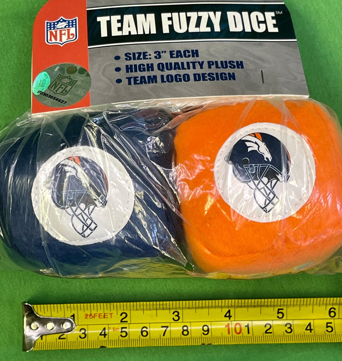 NFL Denver Broncos Team Fuzzy Dice Pair NWT