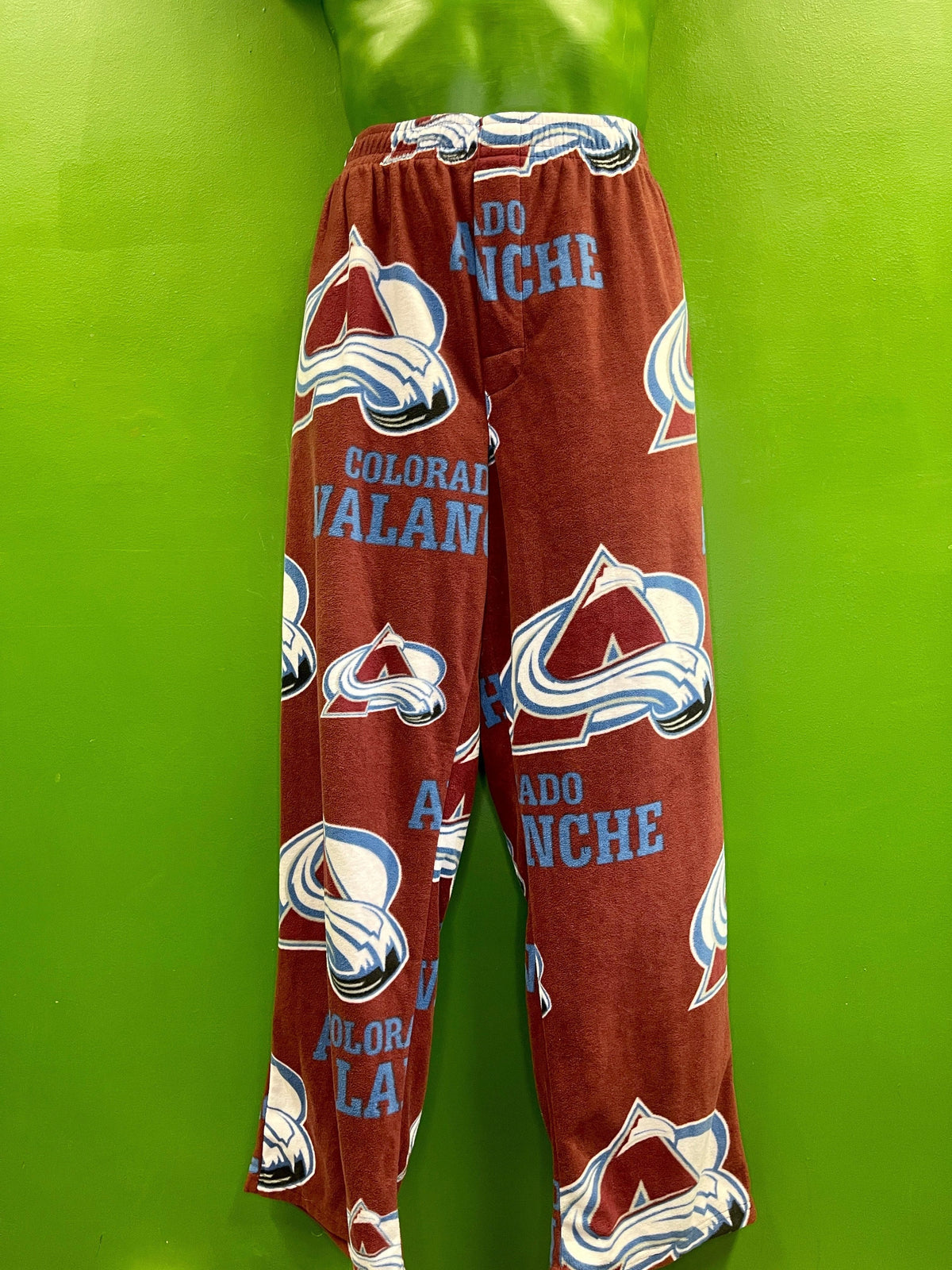 NHL Colorado Avalanche Logo Print Fleece Pyjama Trousers Bottoms Men's Large