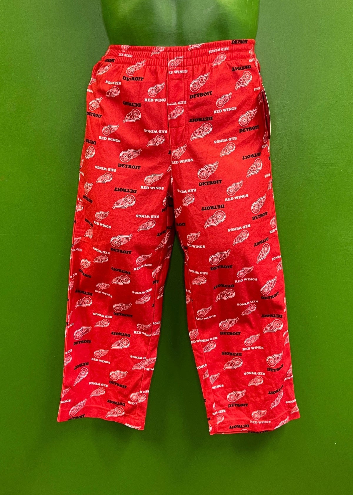 NHL Detroit Red Wings Logo Print Soft Pyjama Trousers Bottoms Youth Small 8 NWT
